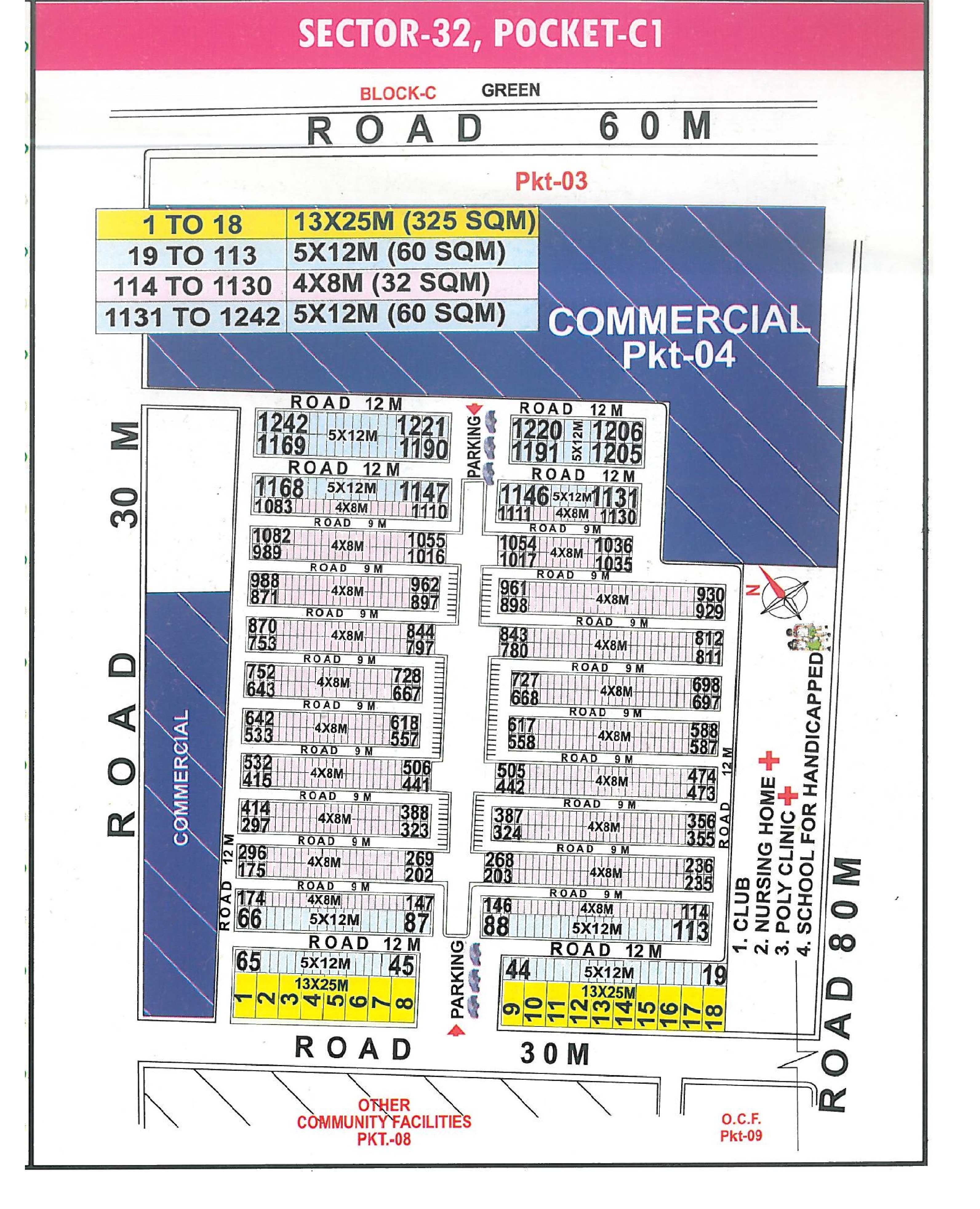 Pocket C1 pocket layout map