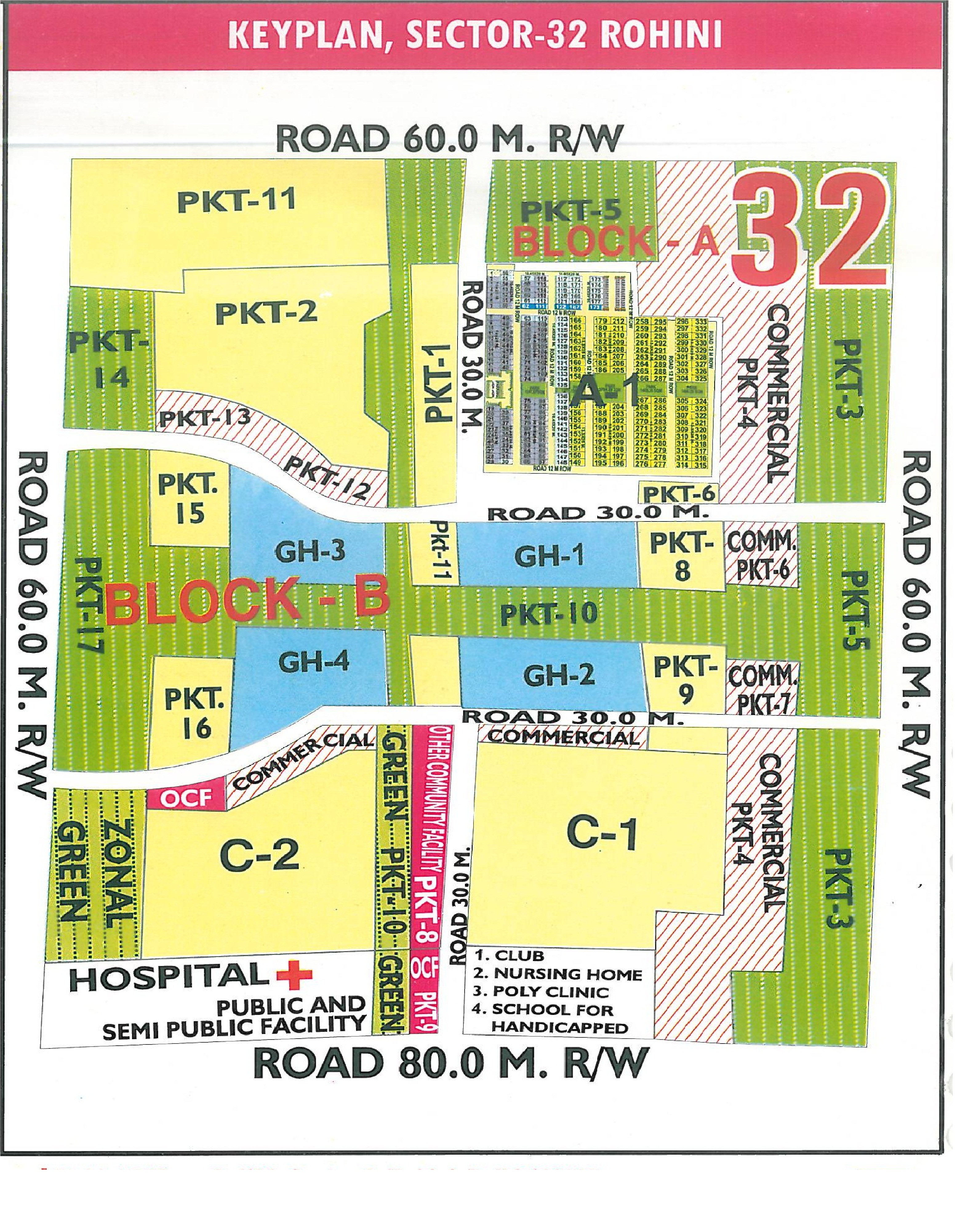Sector 32 Rohini layout map - plot pocket plan