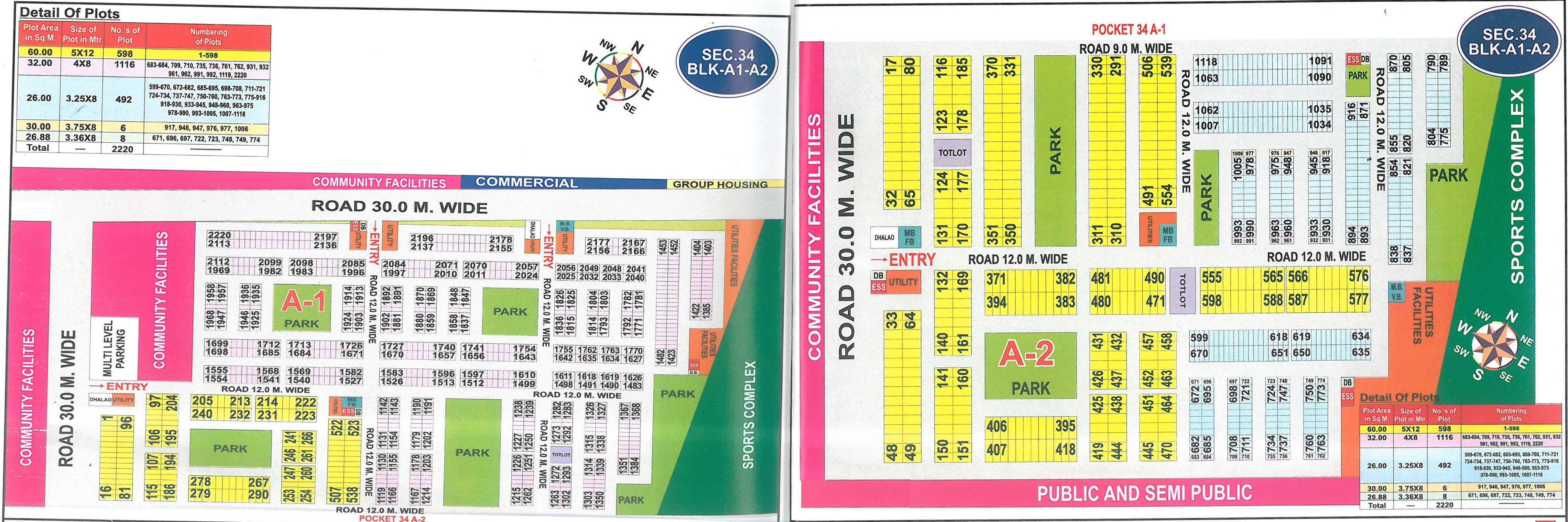 Pocket A2 pocket layout map