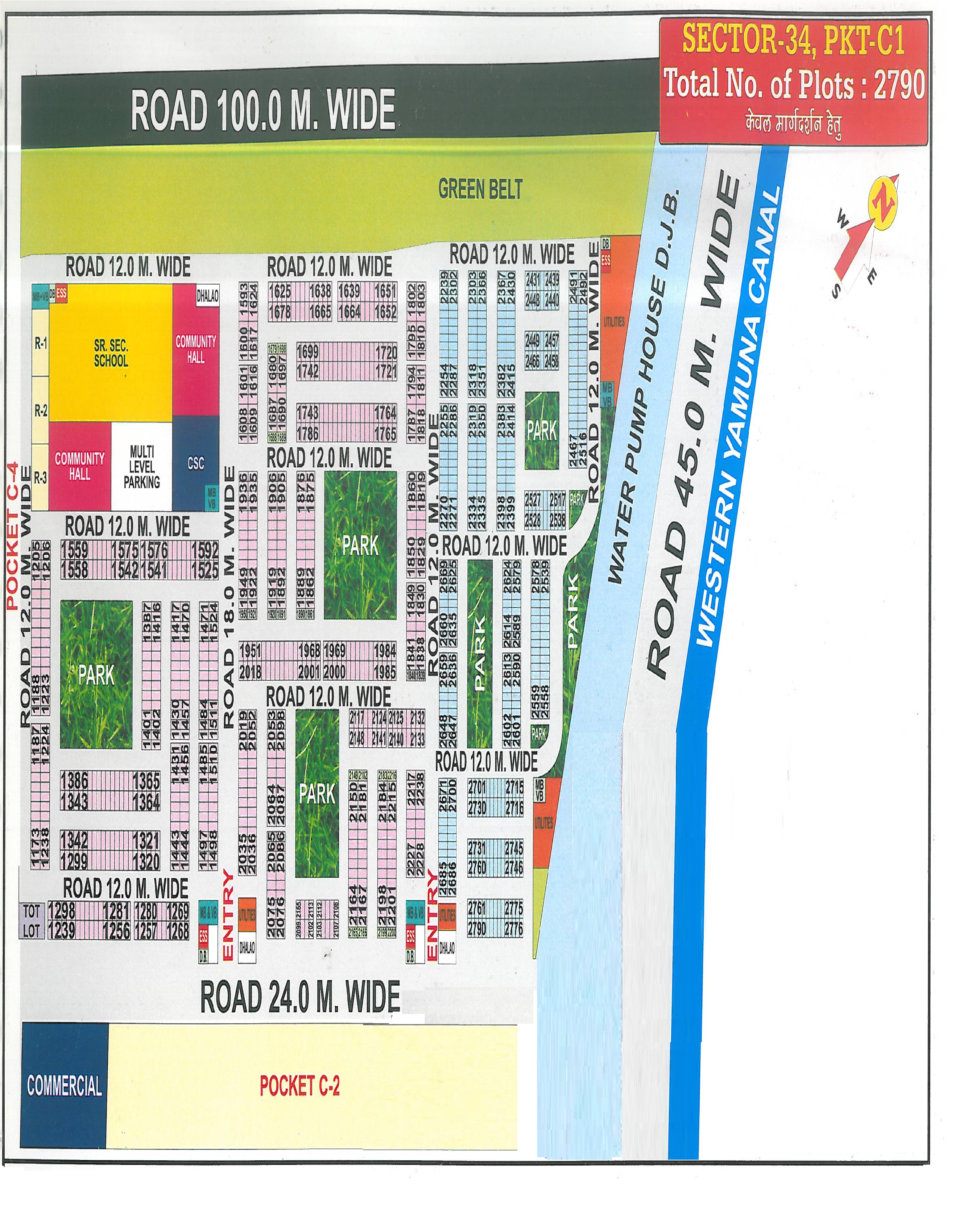 Pocket C1 pocket layout map