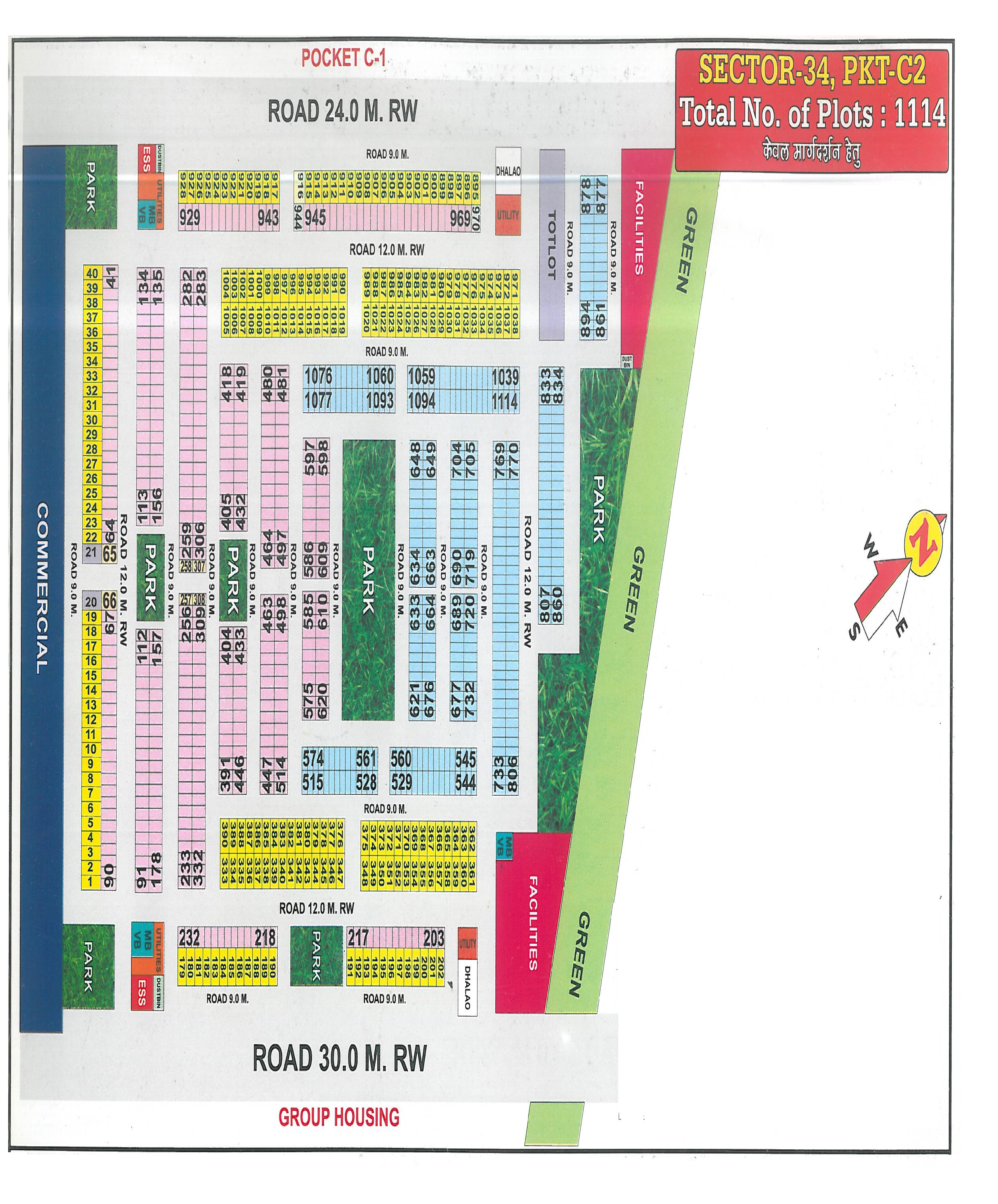 Pocket C2 pocket layout map