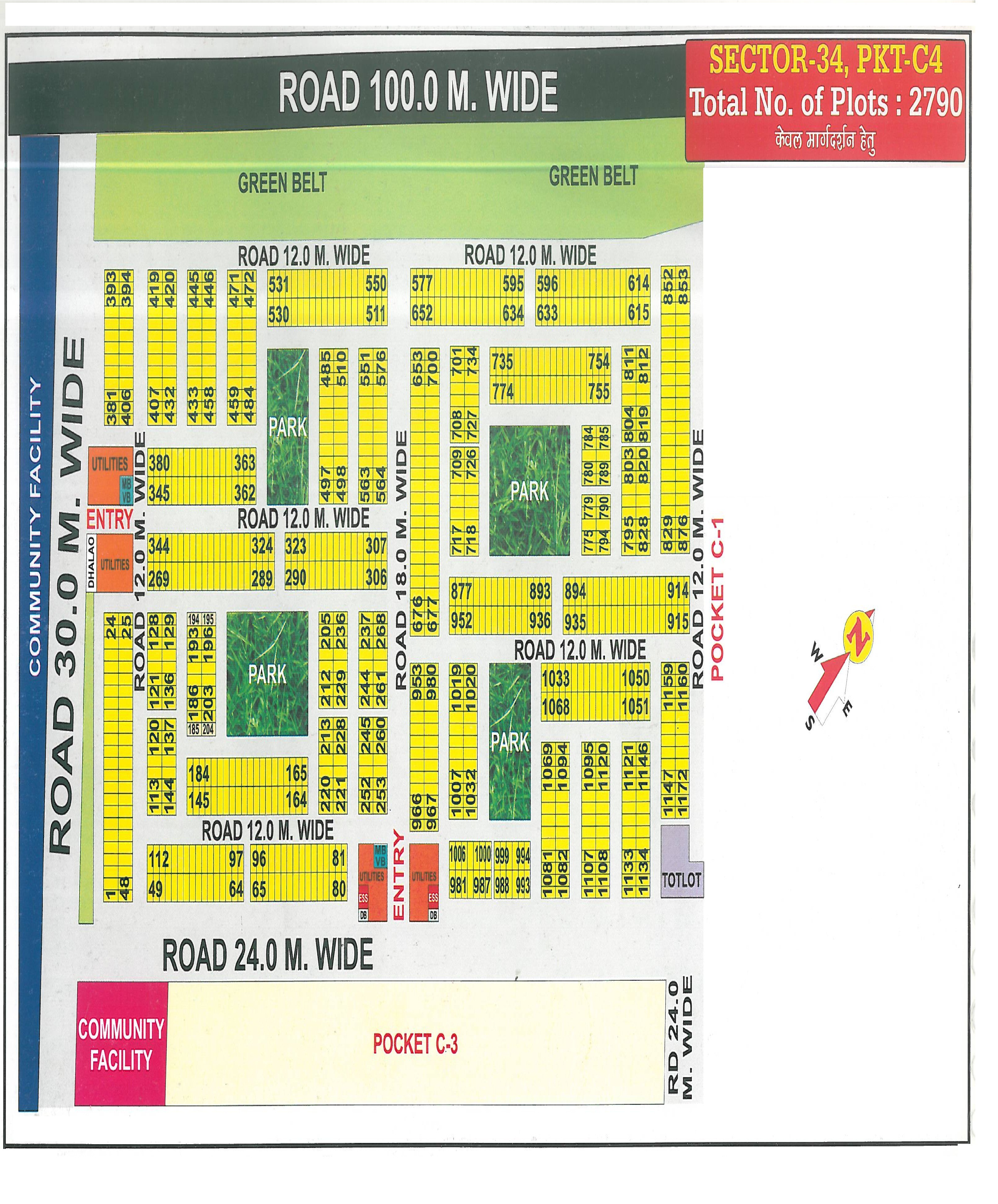 Pocket C4 pocket layout map
