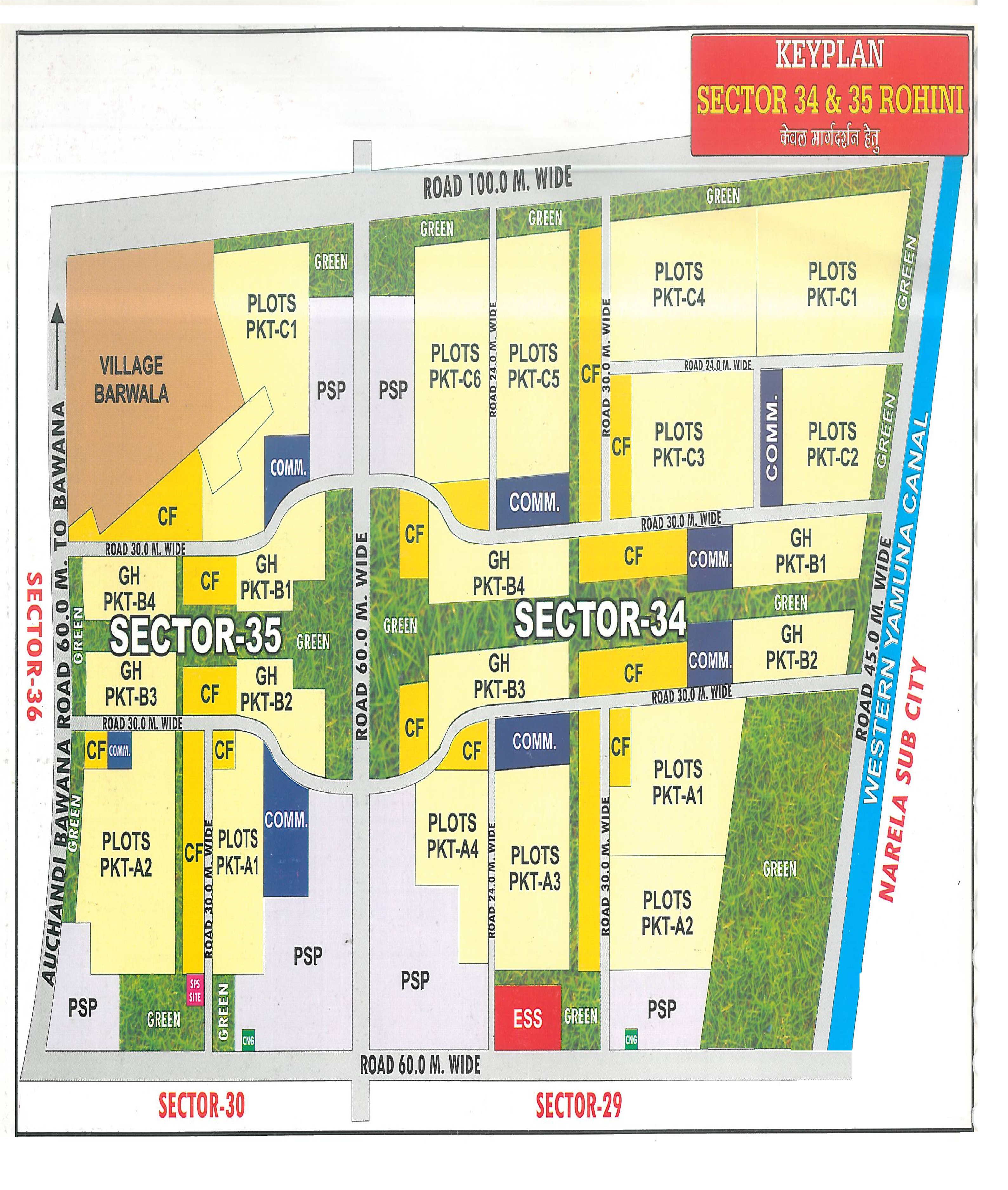 Sector 34 Rohini layout map - plot pocket plan