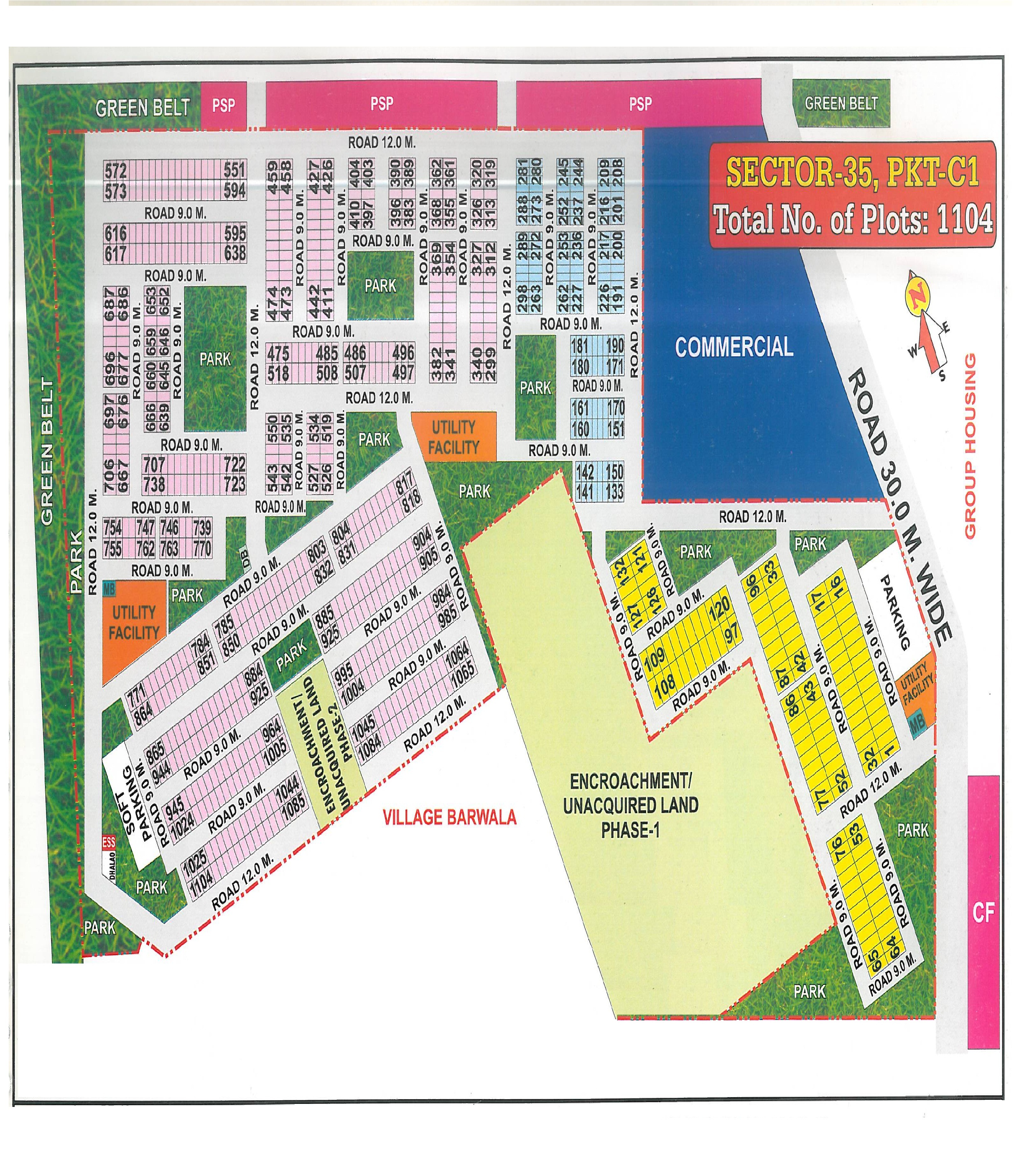 Pocket C1 pocket layout map