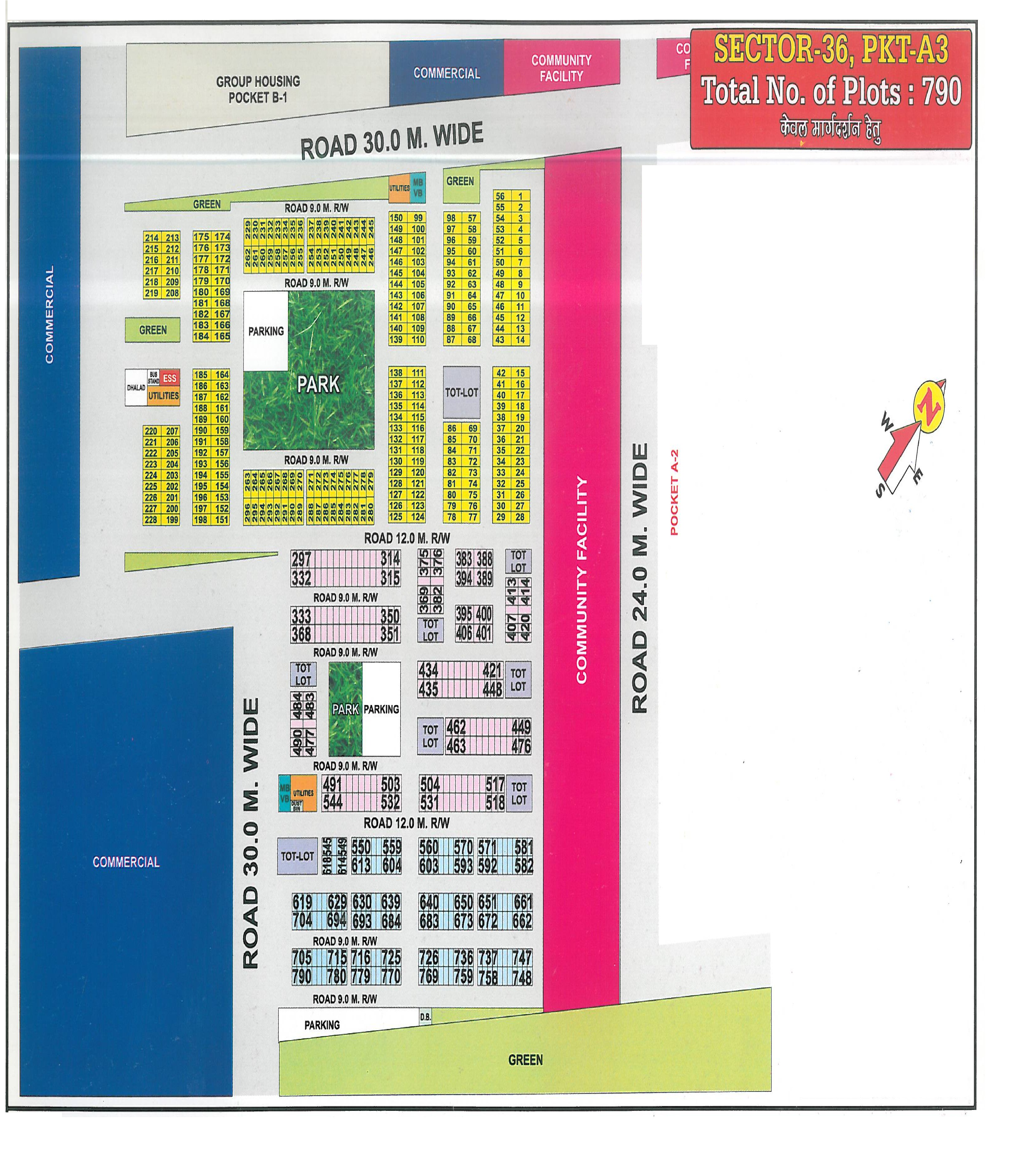 Pocket A3 pocket layout map