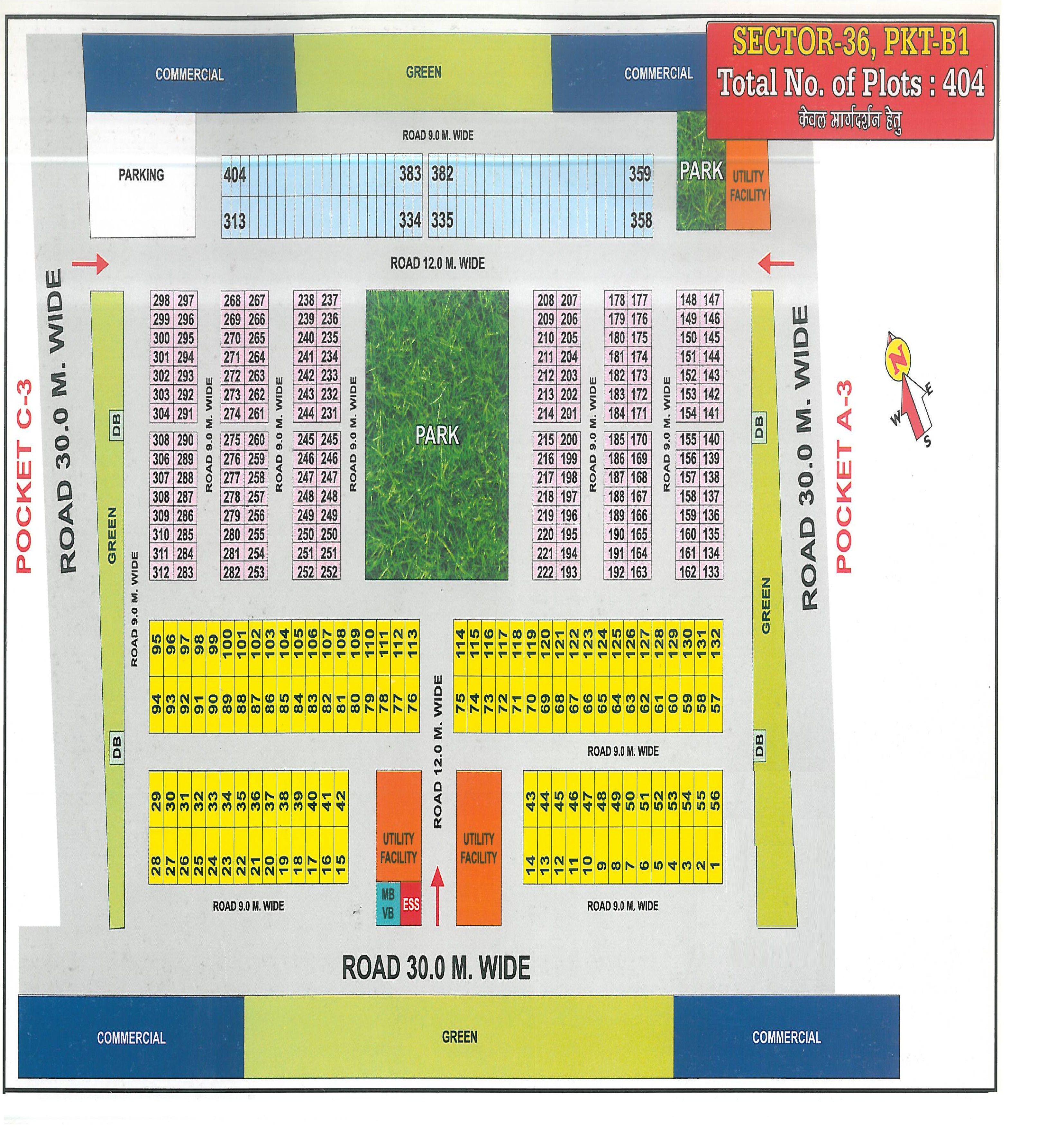 Pocket B1 pocket layout map