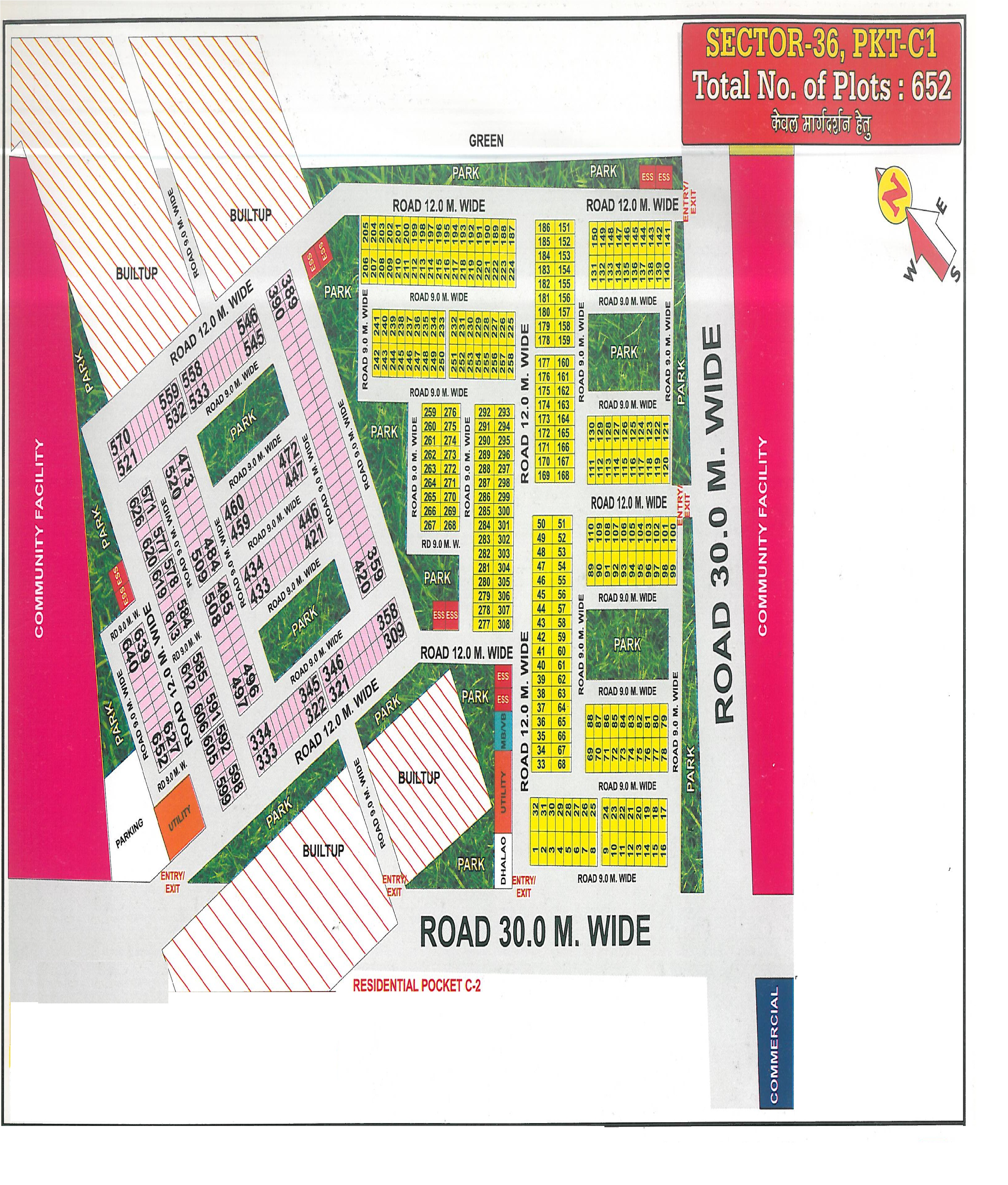 Pocket C1 pocket layout map