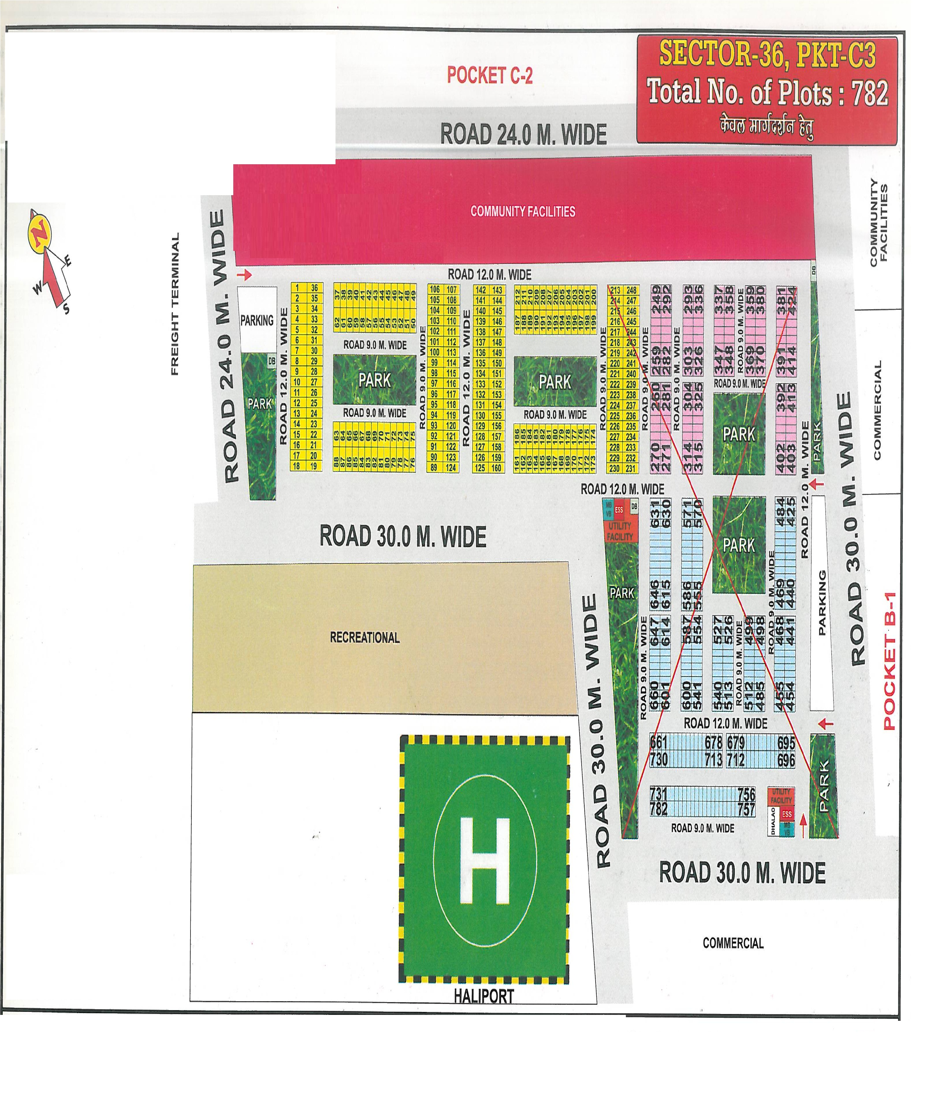 Pocket C3 pocket layout map