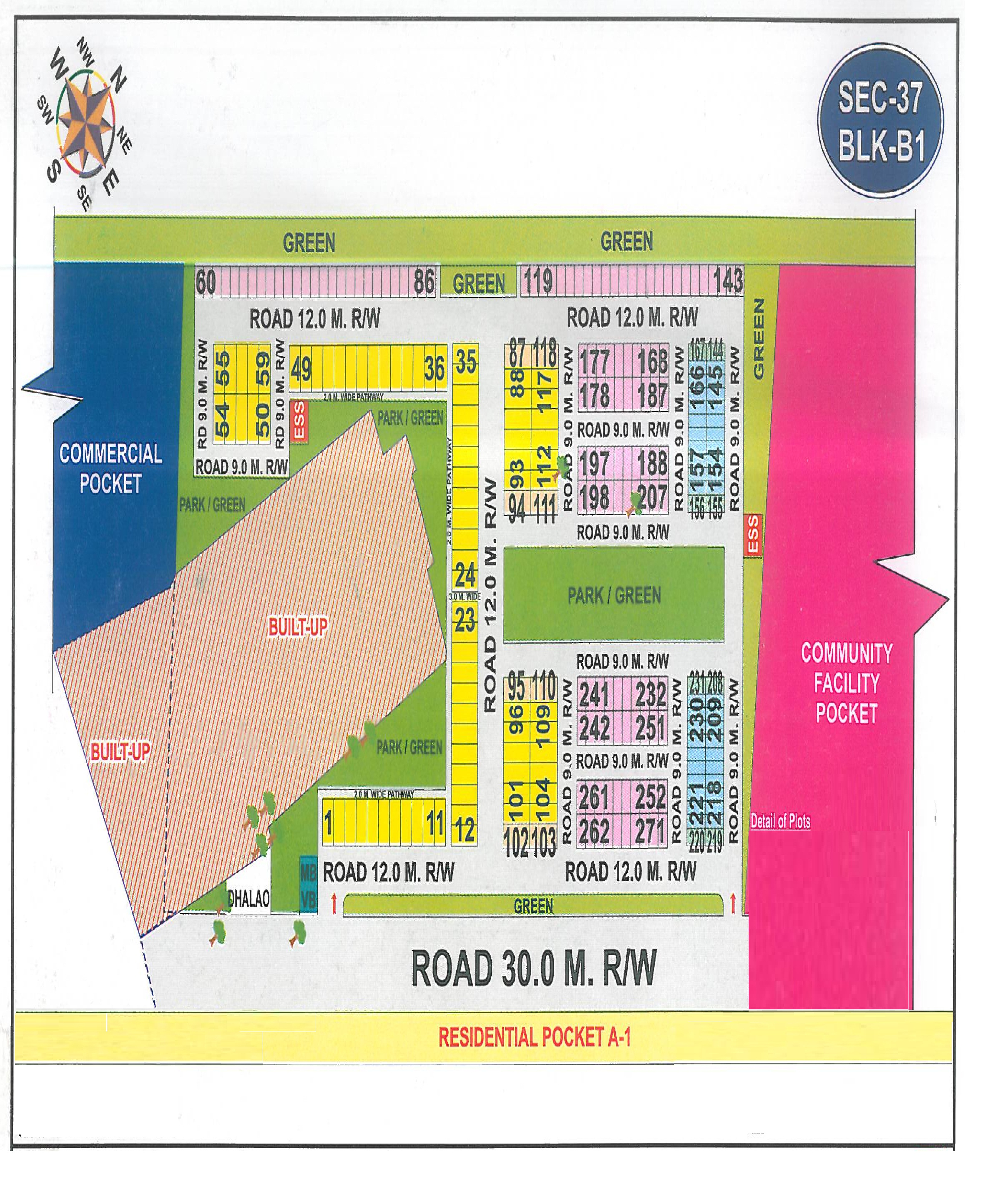 Pocket B1 pocket layout map