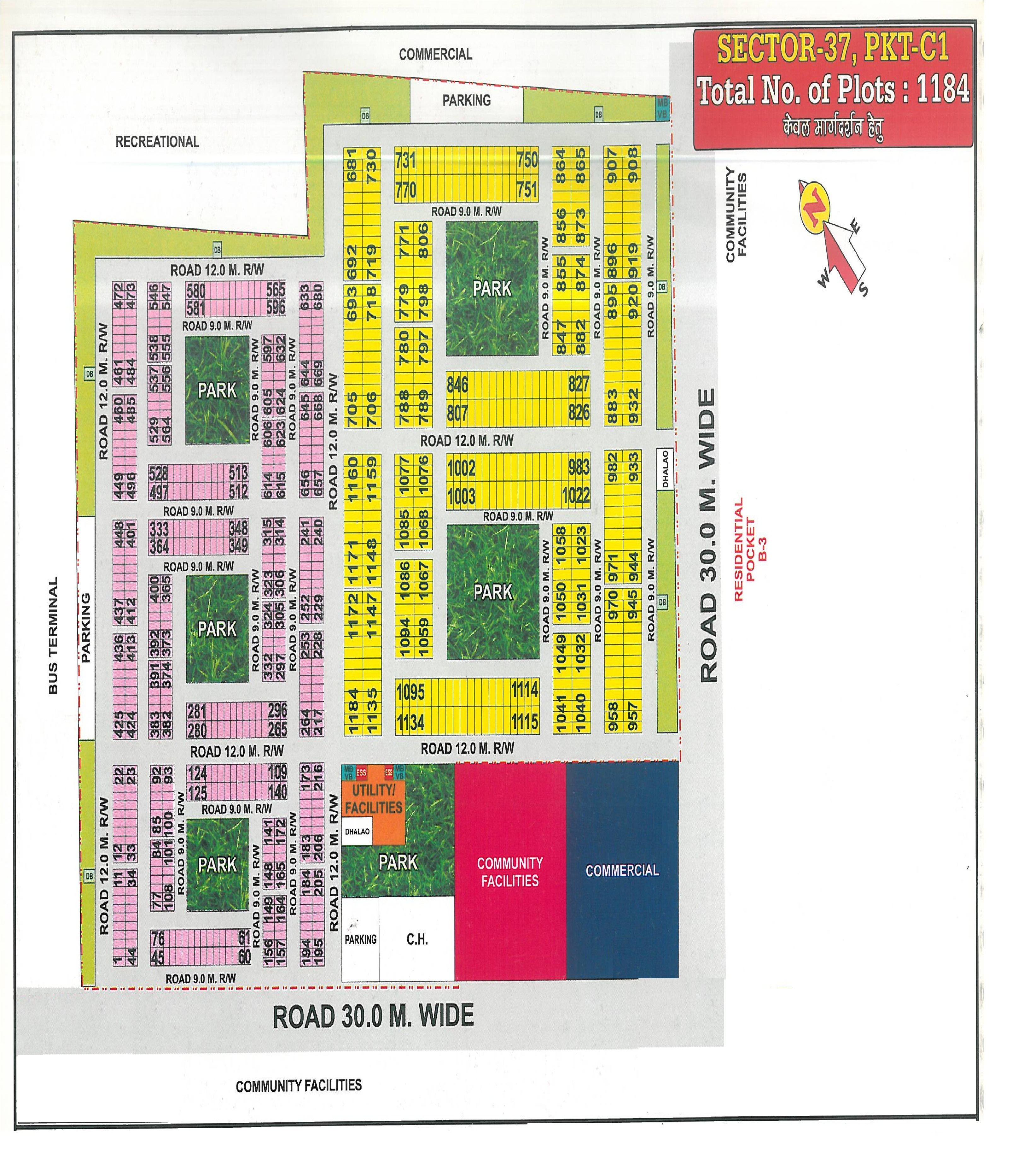 Pocket C1 pocket layout map