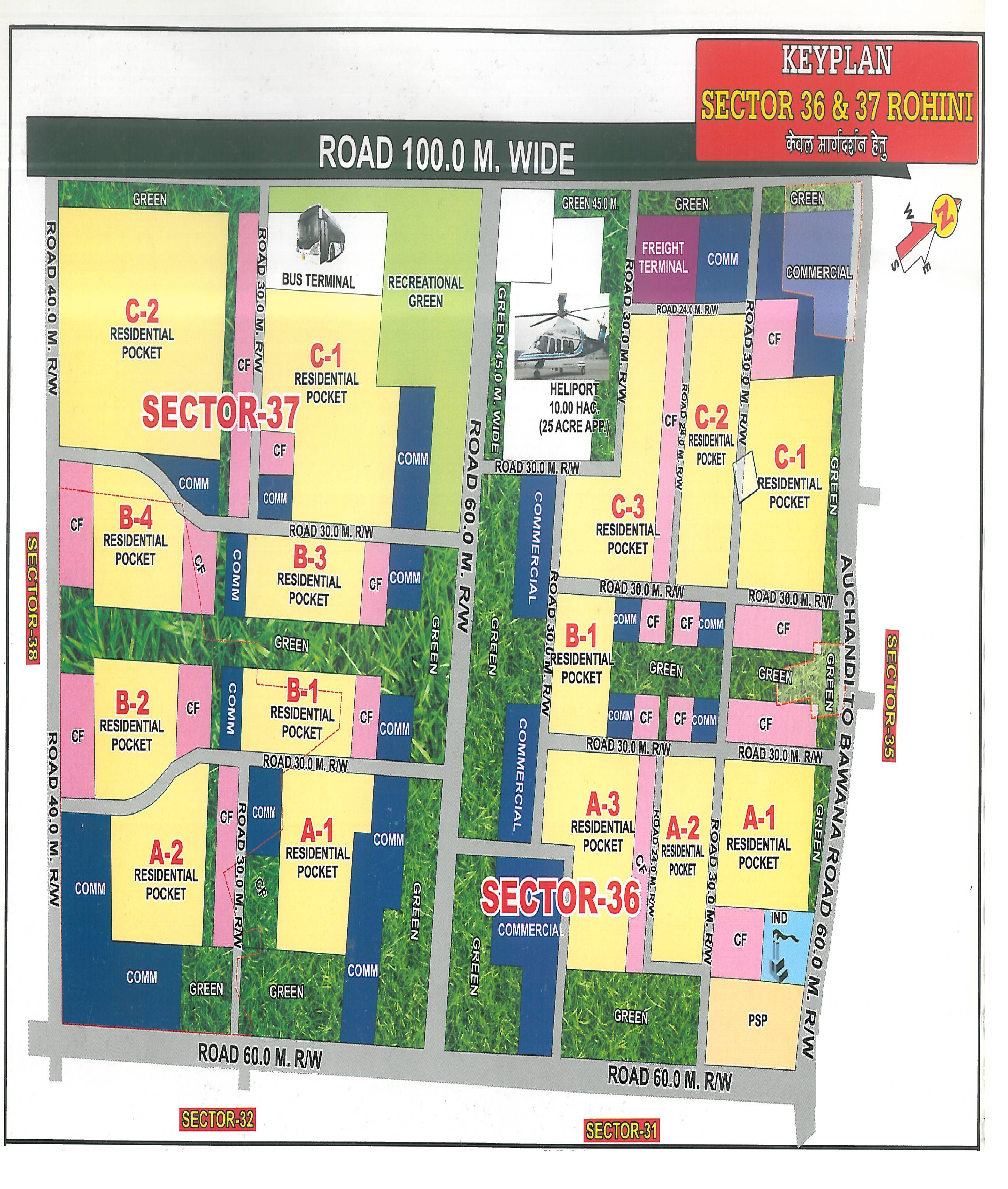 Sector 37 Rohini layout map - plot pocket plan