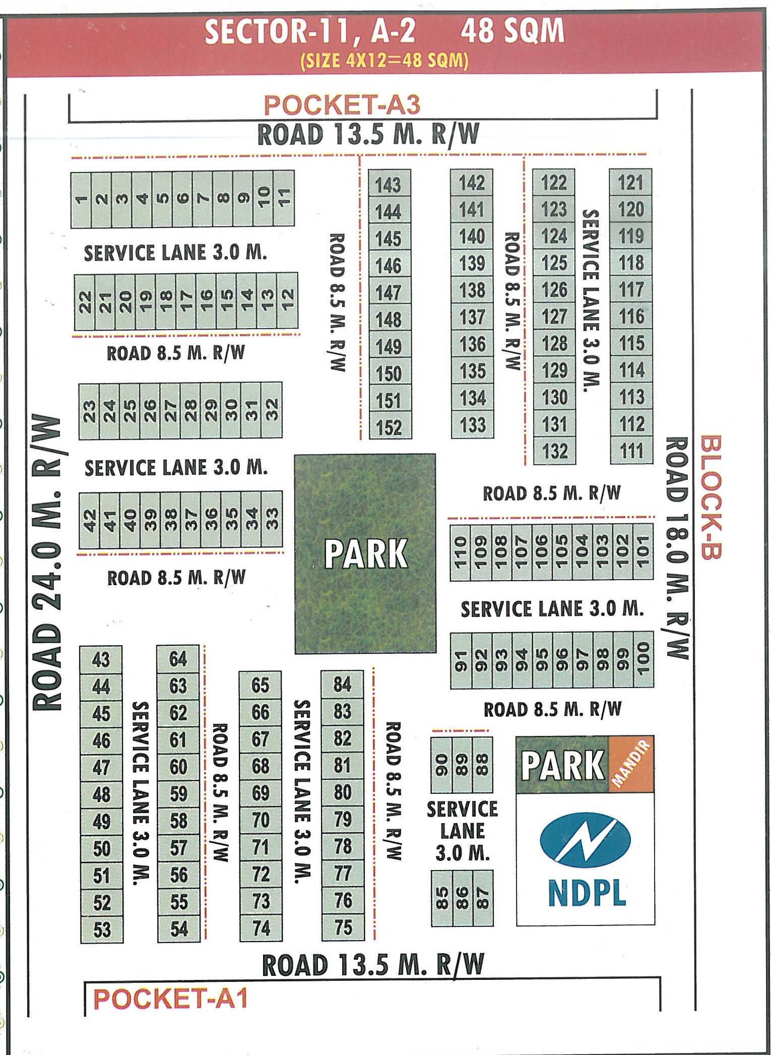 Pocket A2 pocket layout map