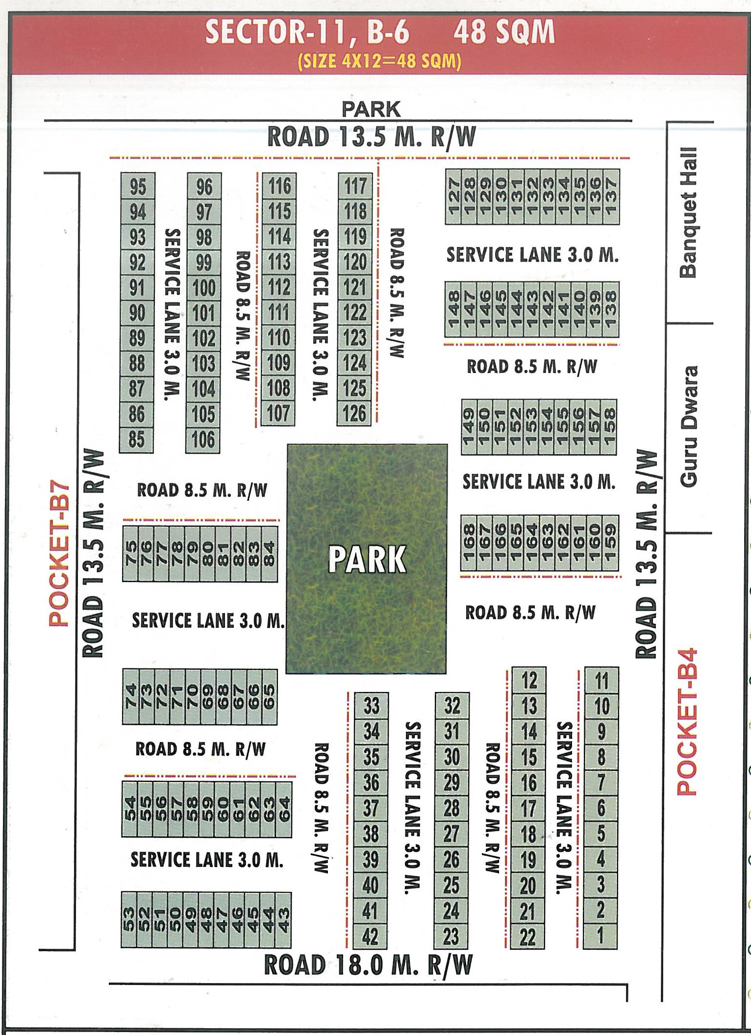Pocket B6 pocket layout map