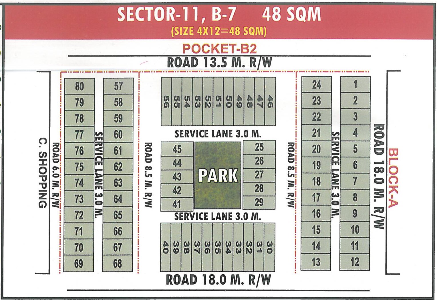 Pocket B7 pocket layout map