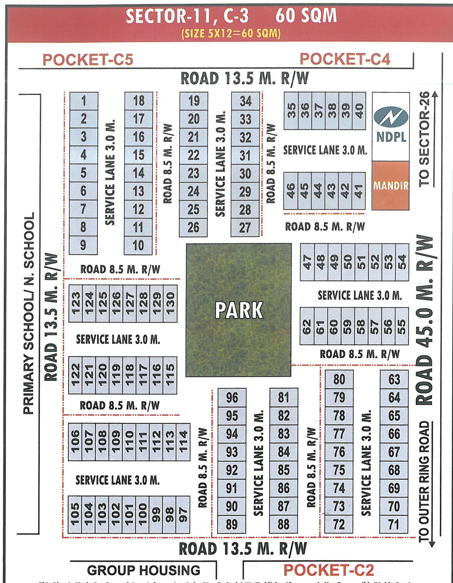 Pocket C3 pocket layout map