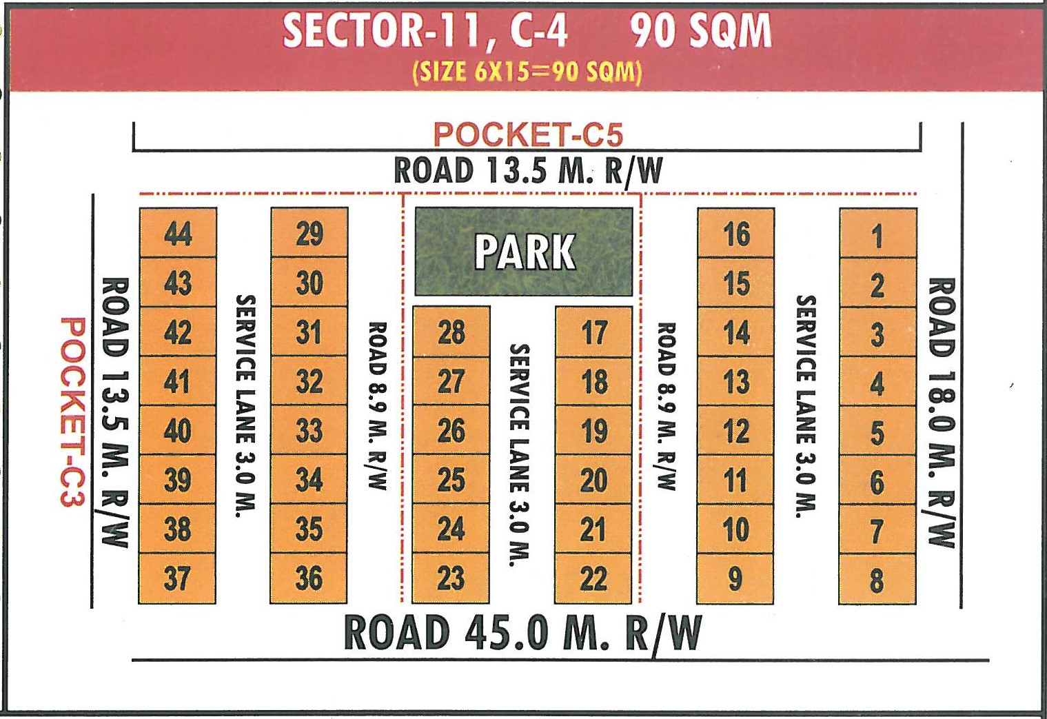 Pocket C4 pocket layout map