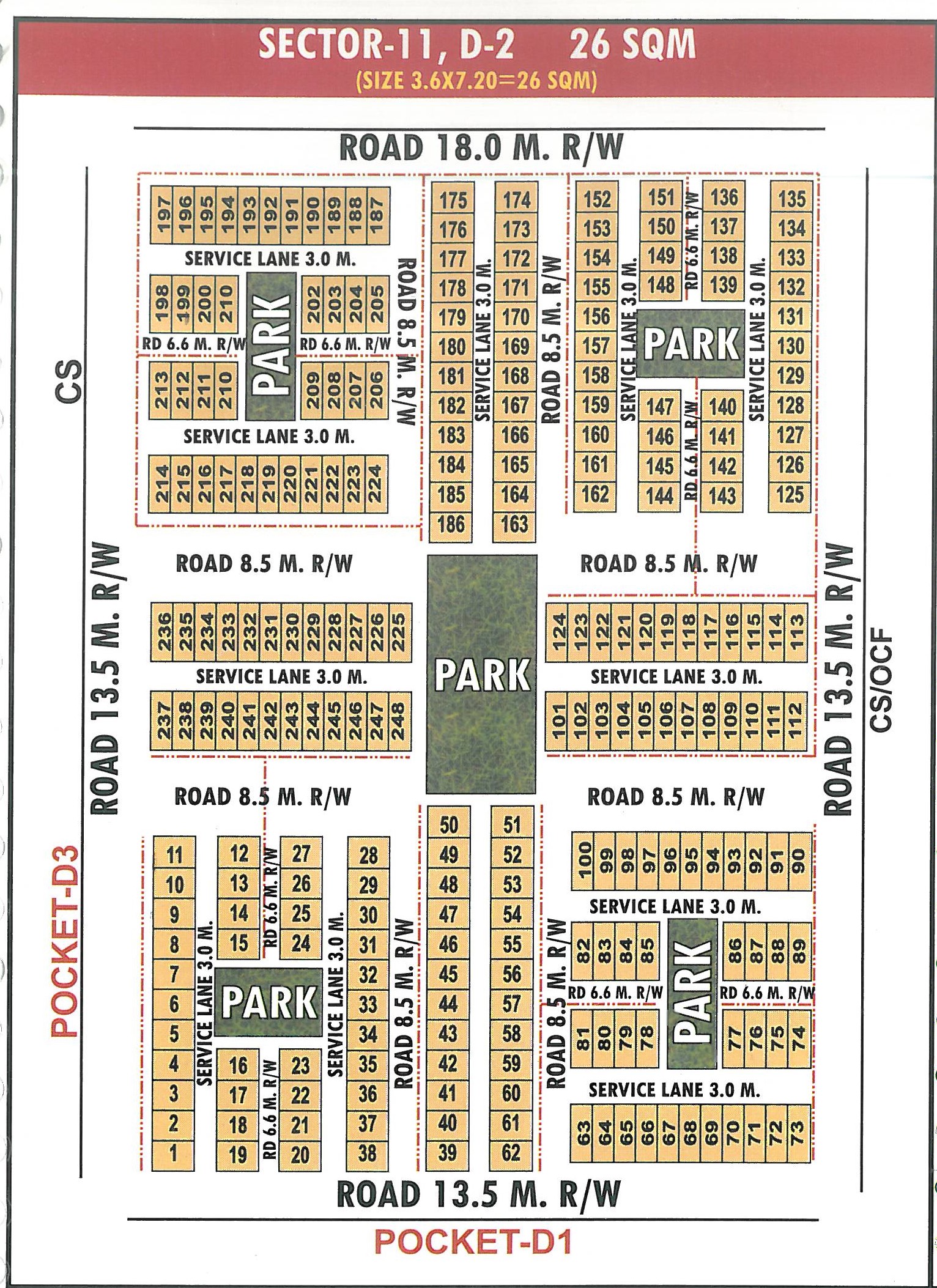 Pocket D2 pocket layout map