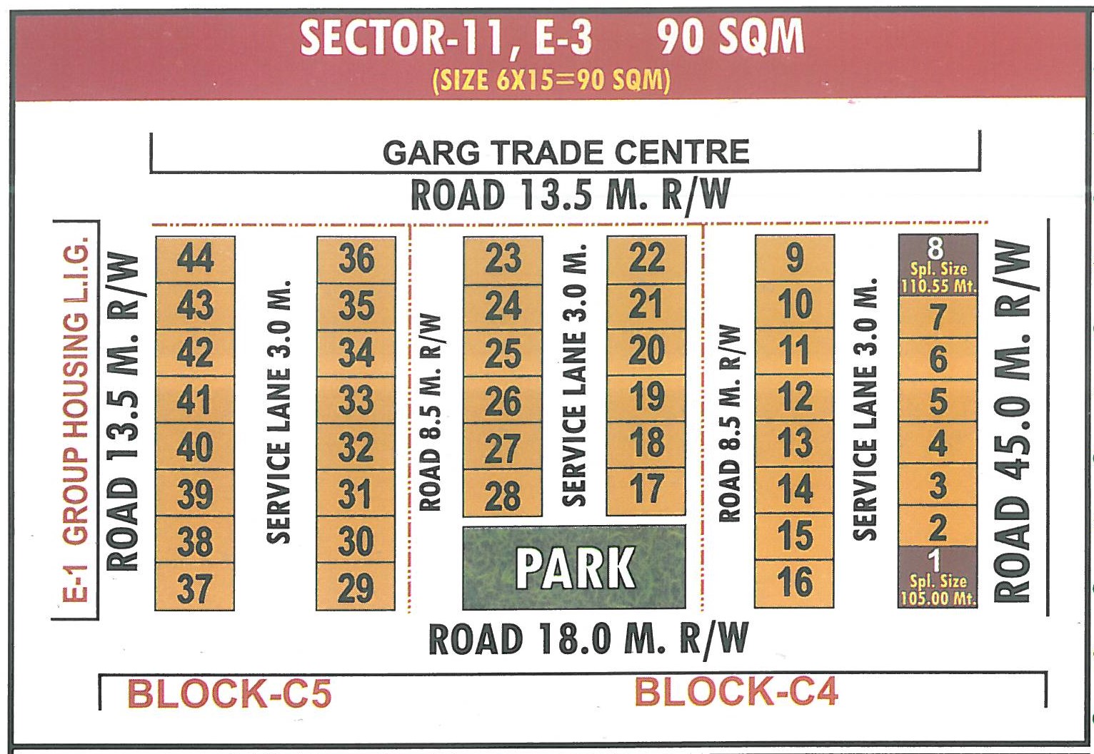 Pocket E3 pocket layout map