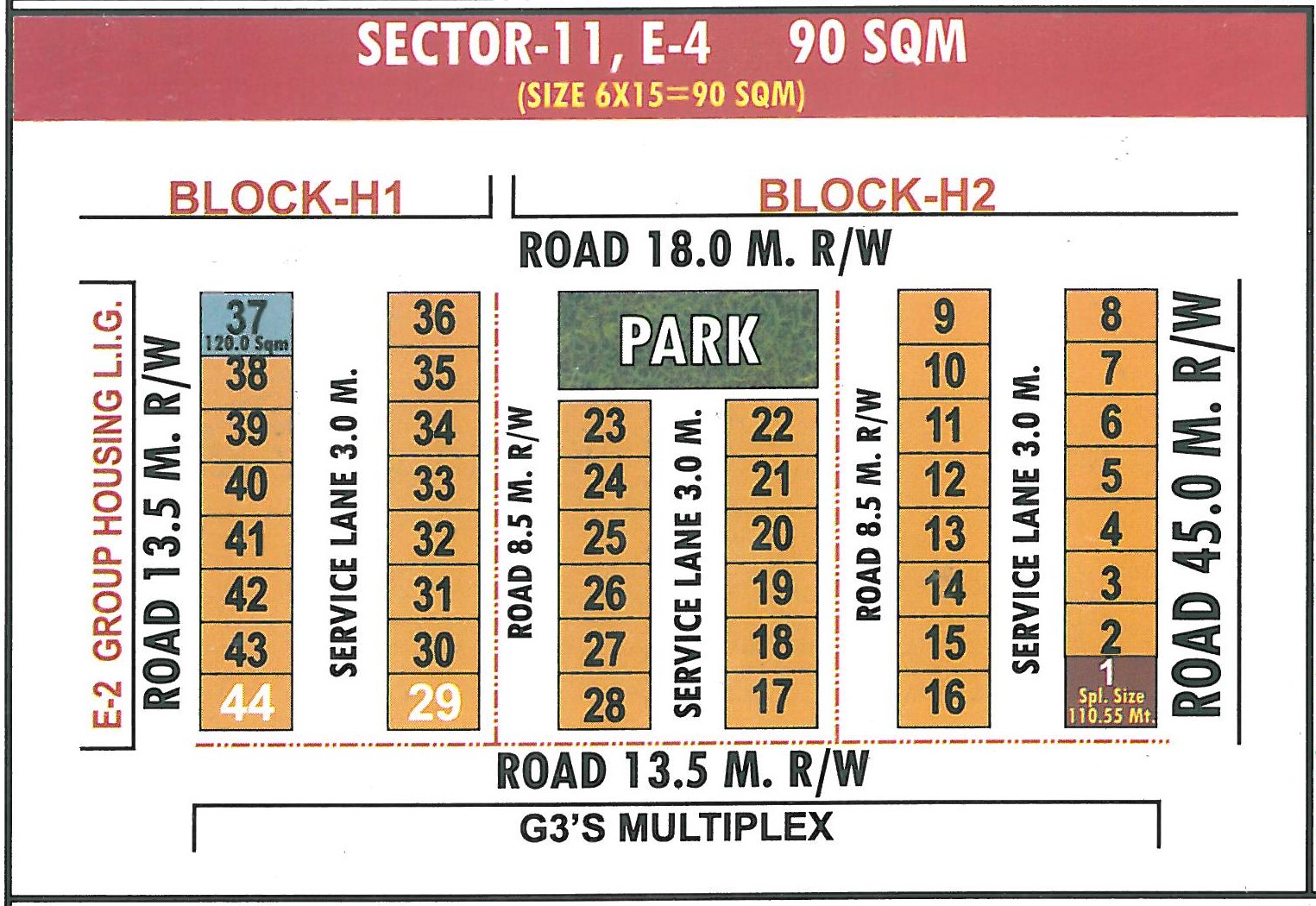 Pocket E4 pocket layout map