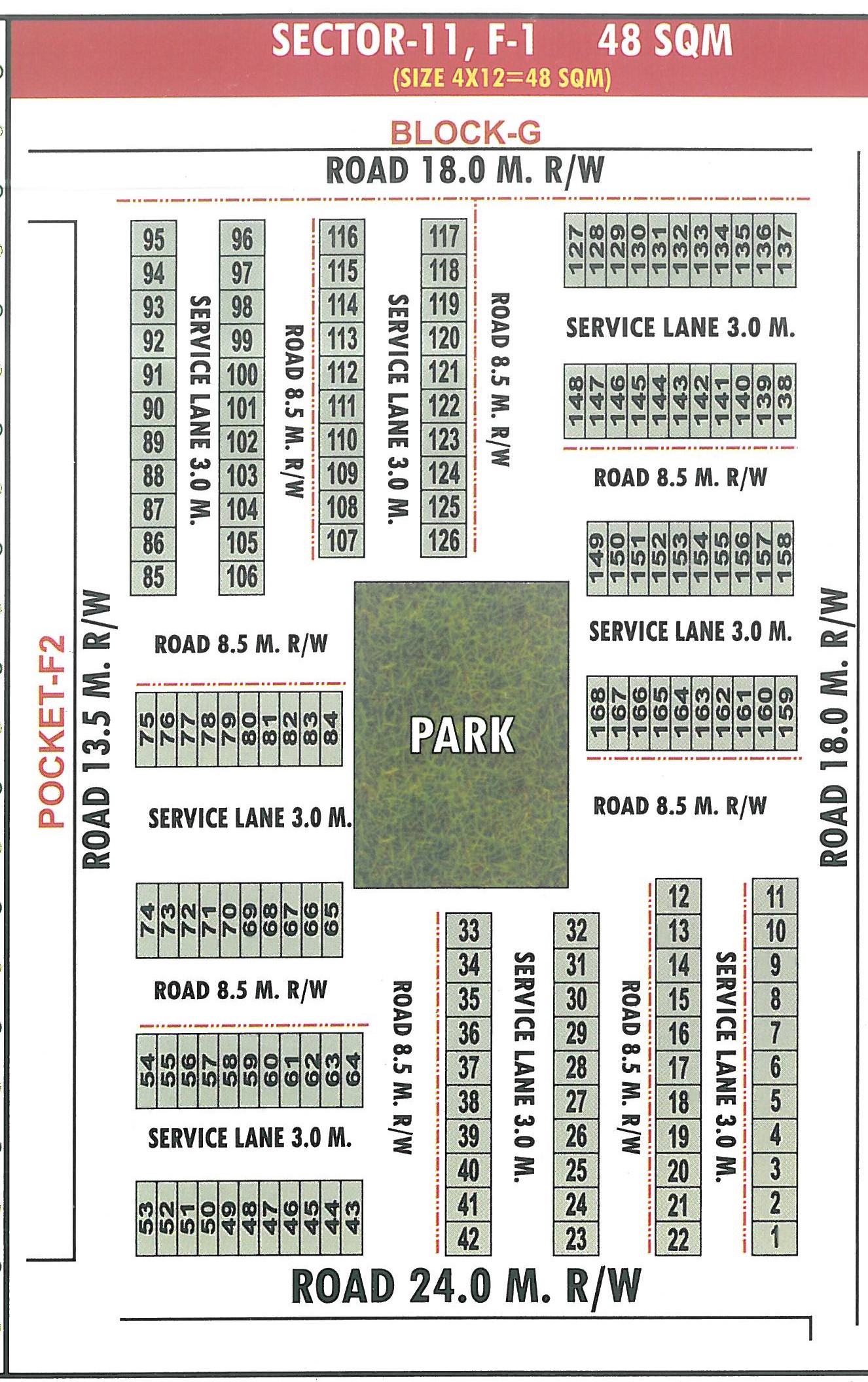 Pocket F1 pocket layout map