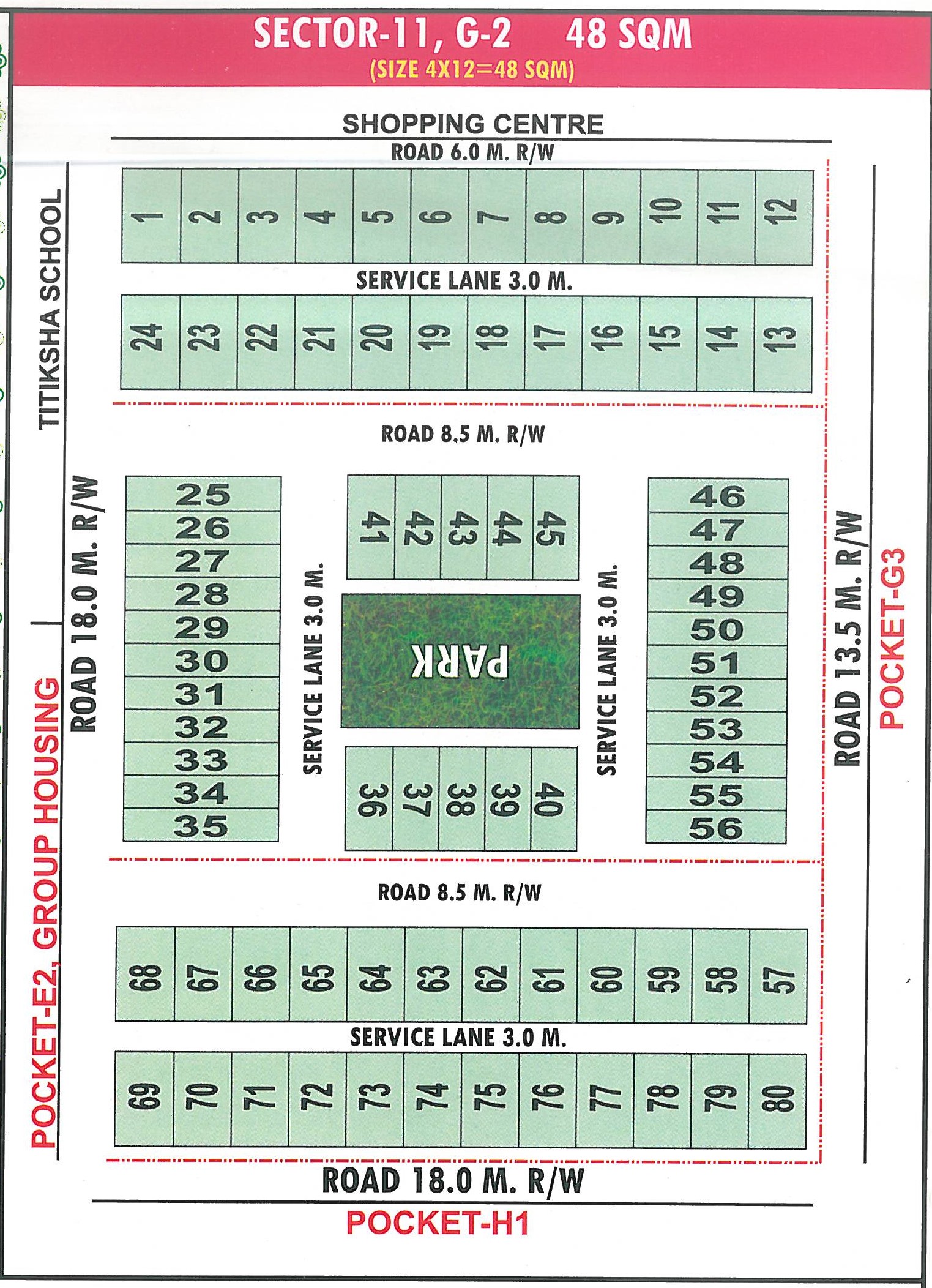 Pocket G2 pocket layout map