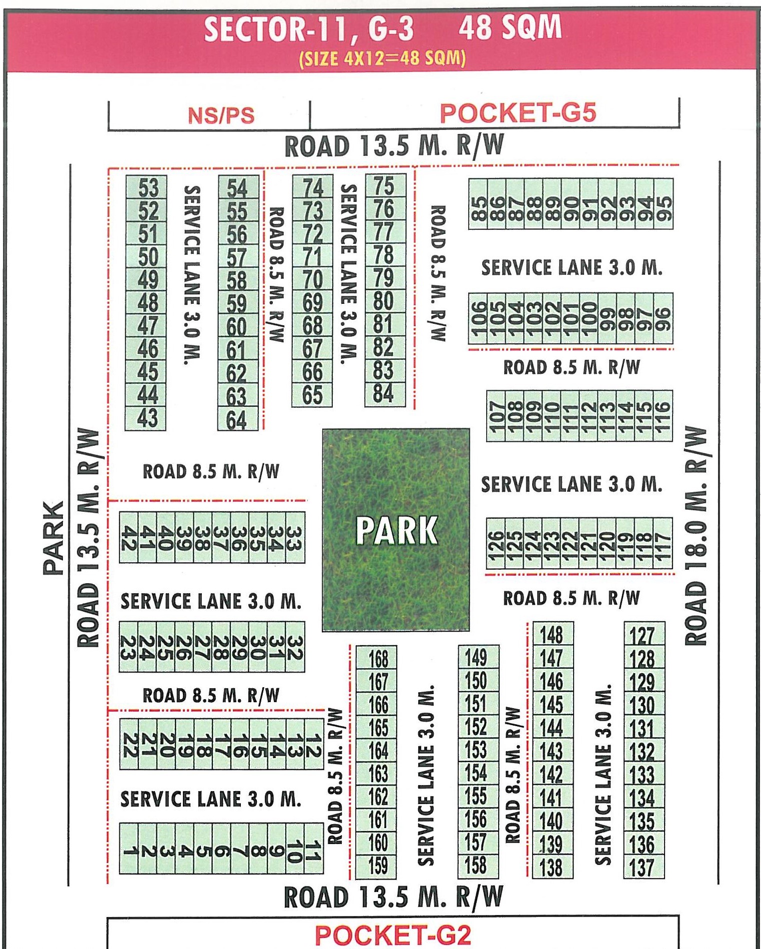 Pocket G3 pocket layout map