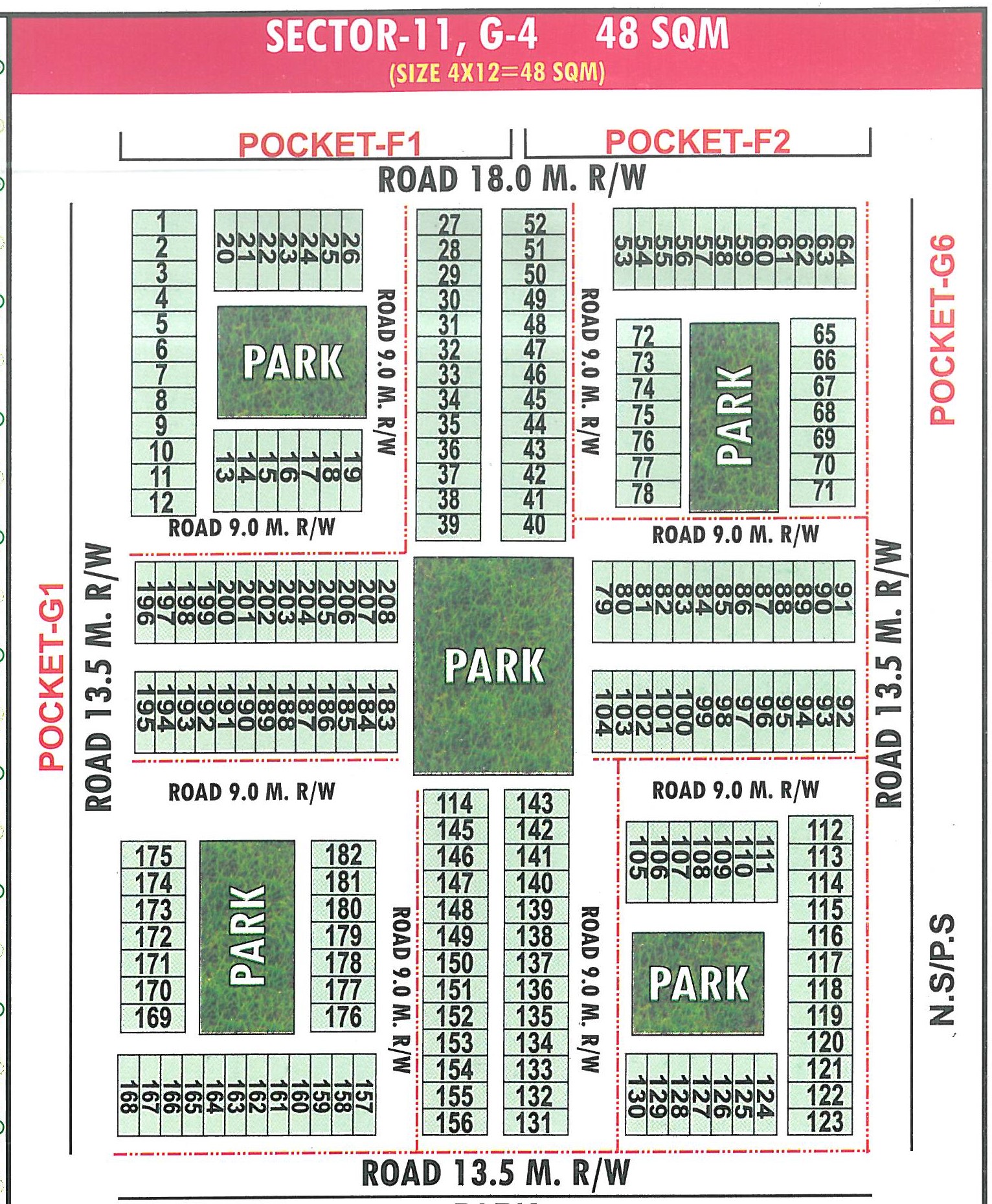 Pocket G4 pocket layout map