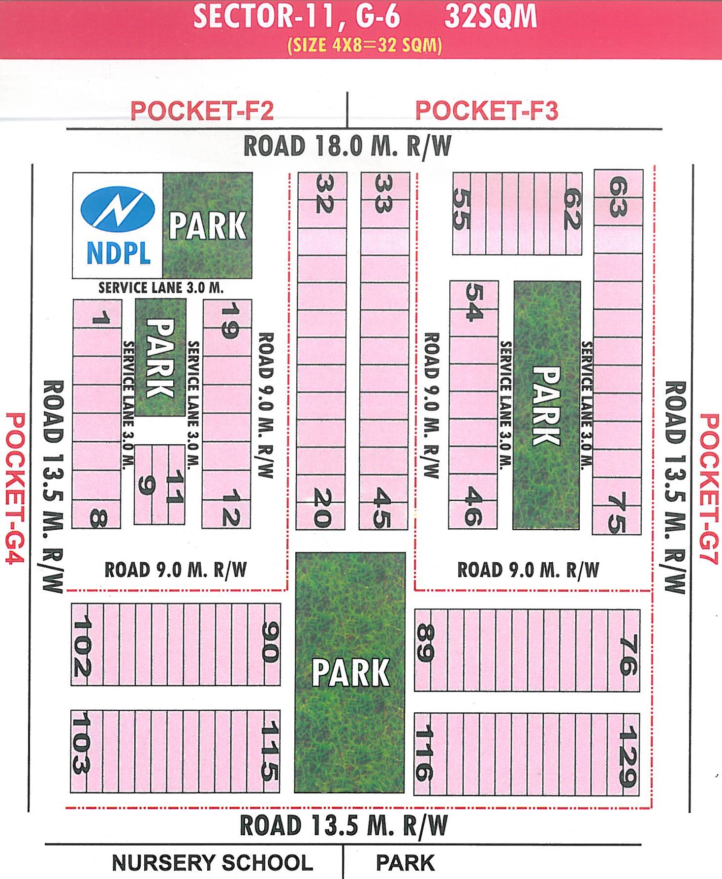 Pocket G6 pocket layout map