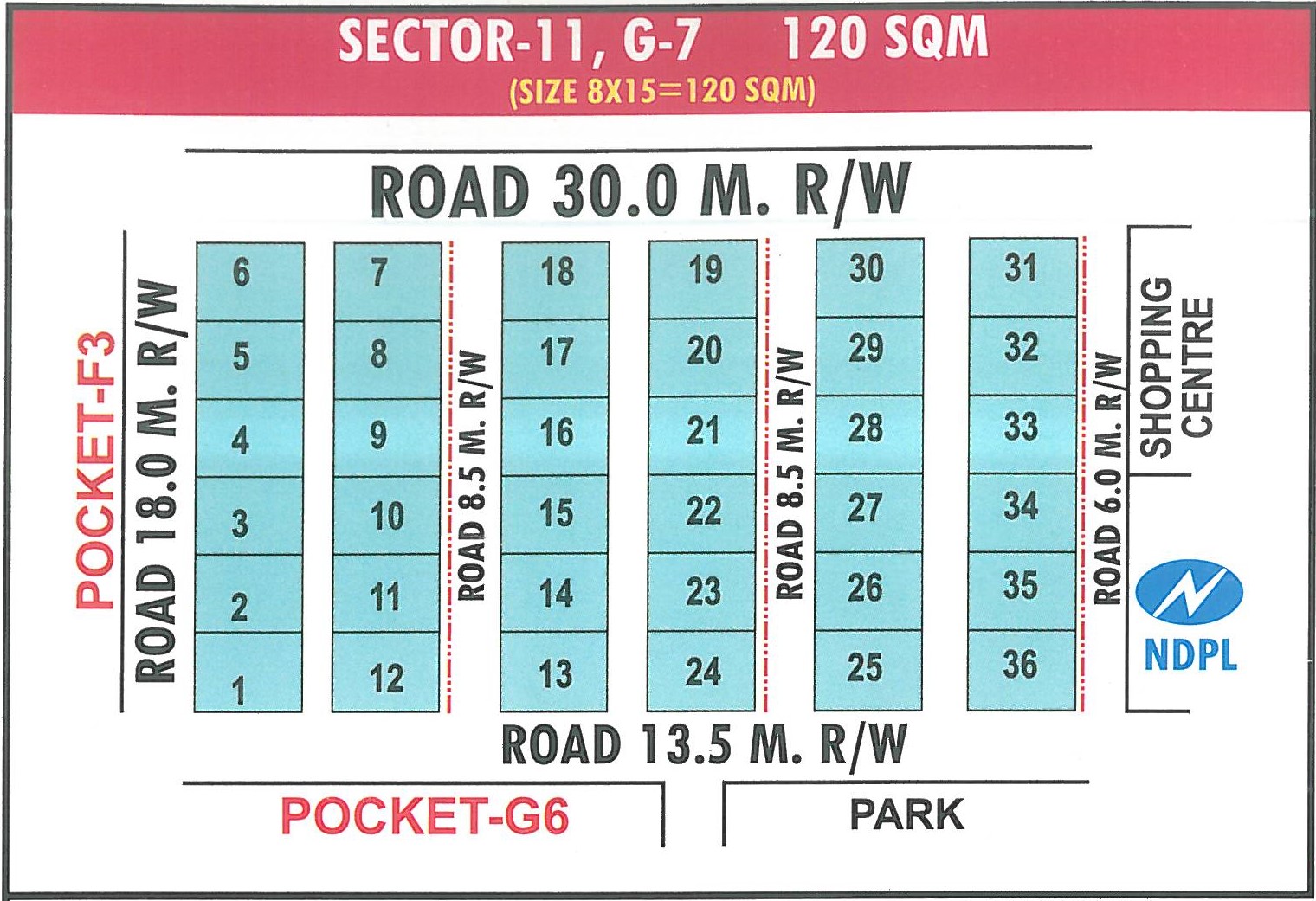 Pocket G7 pocket layout map