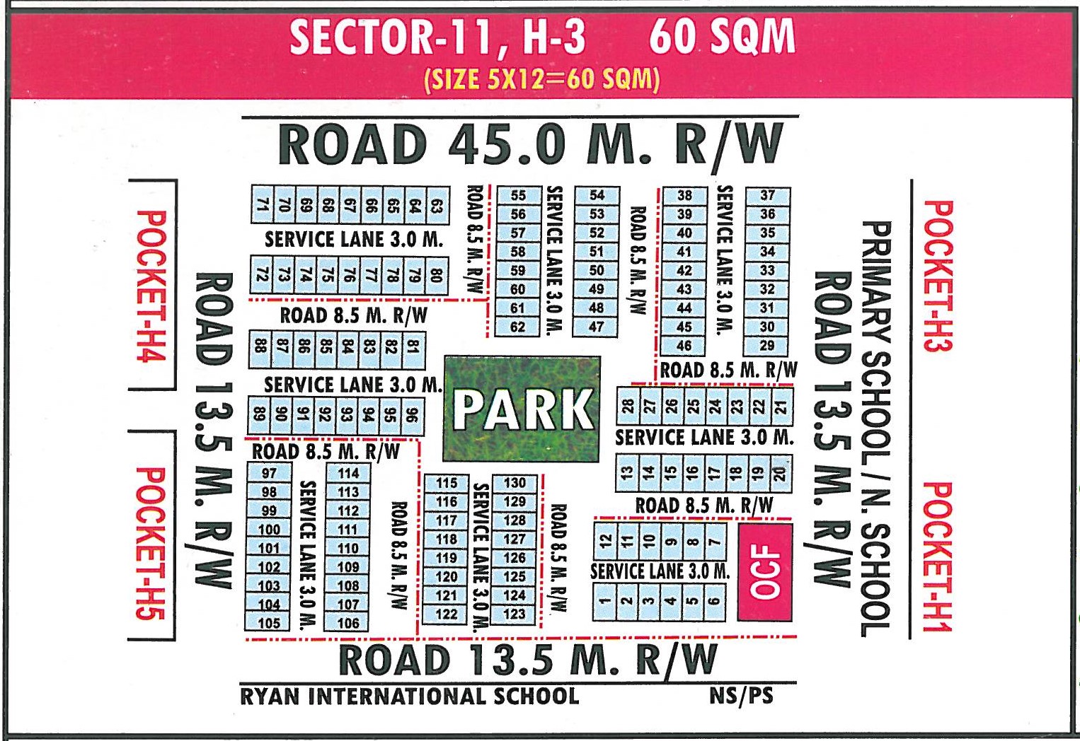 Pocket H3 pocket layout map