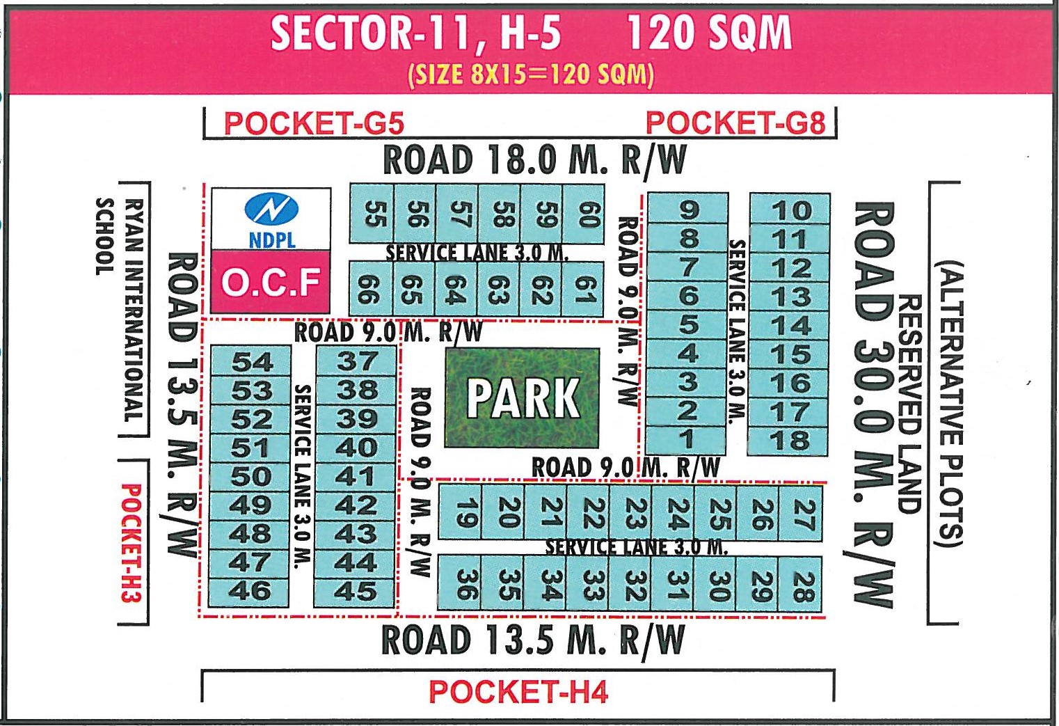 Pocket H5 pocket layout map