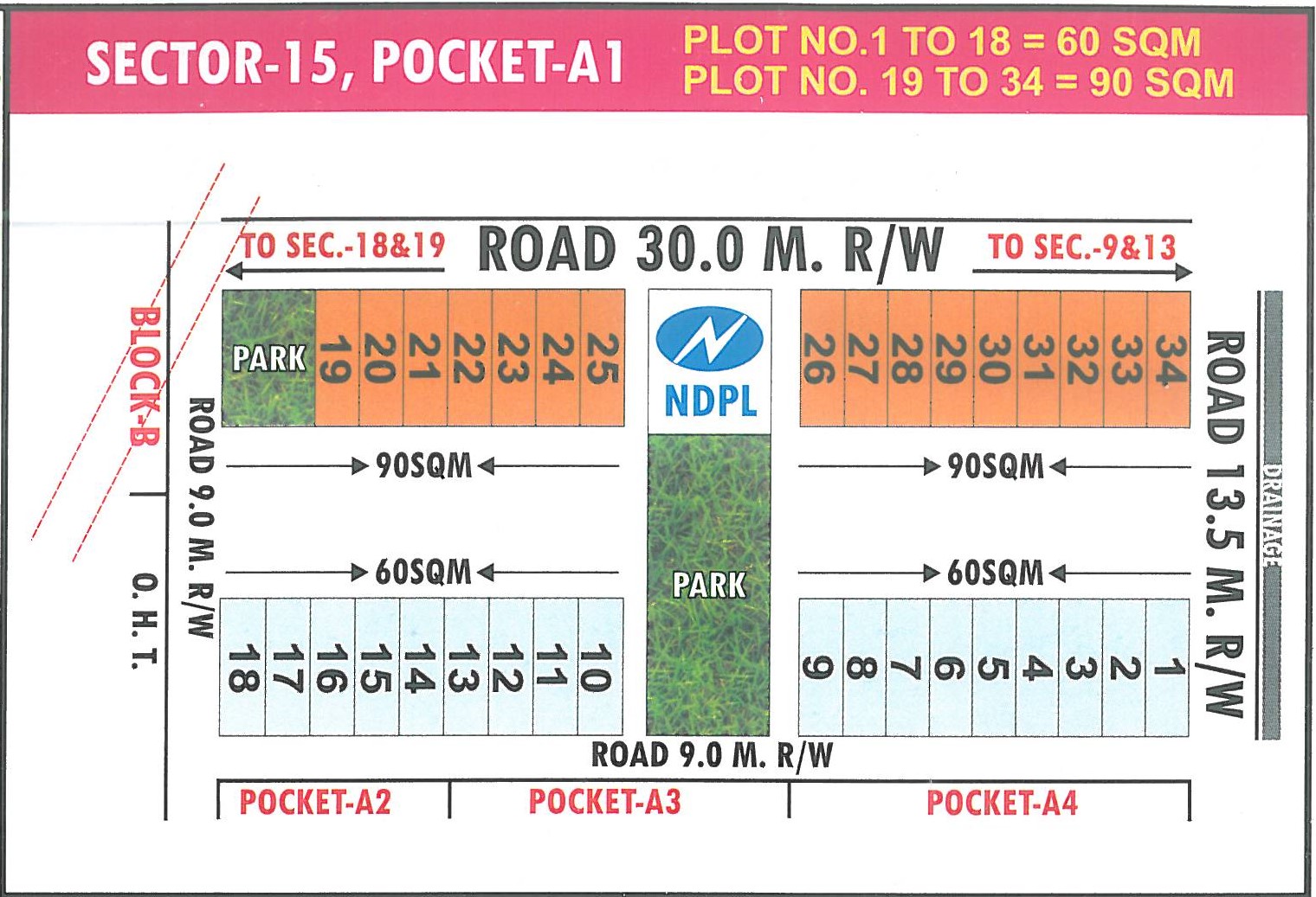 Pocket A1 pocket layout map