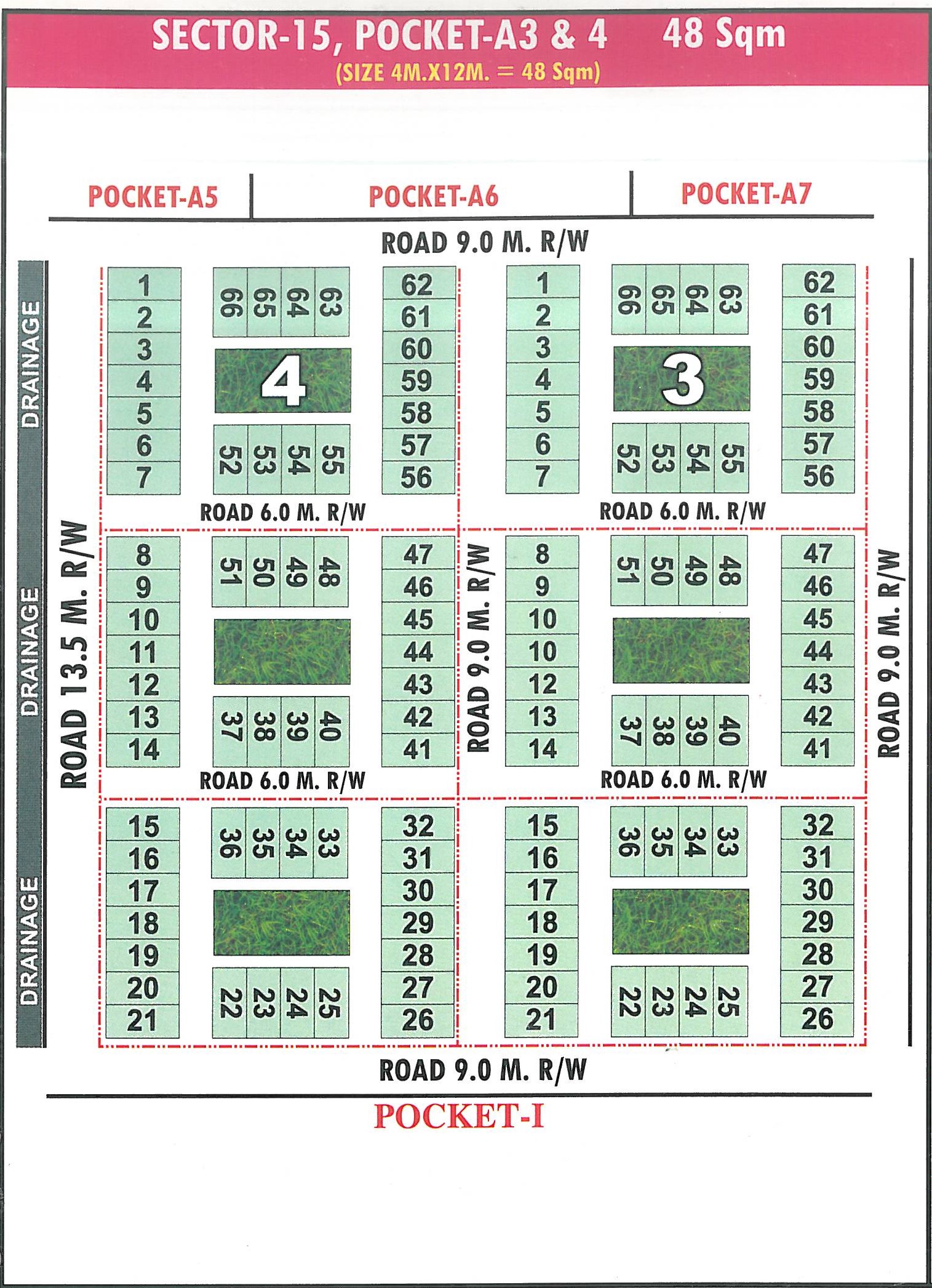 Pocket A3 pocket layout map