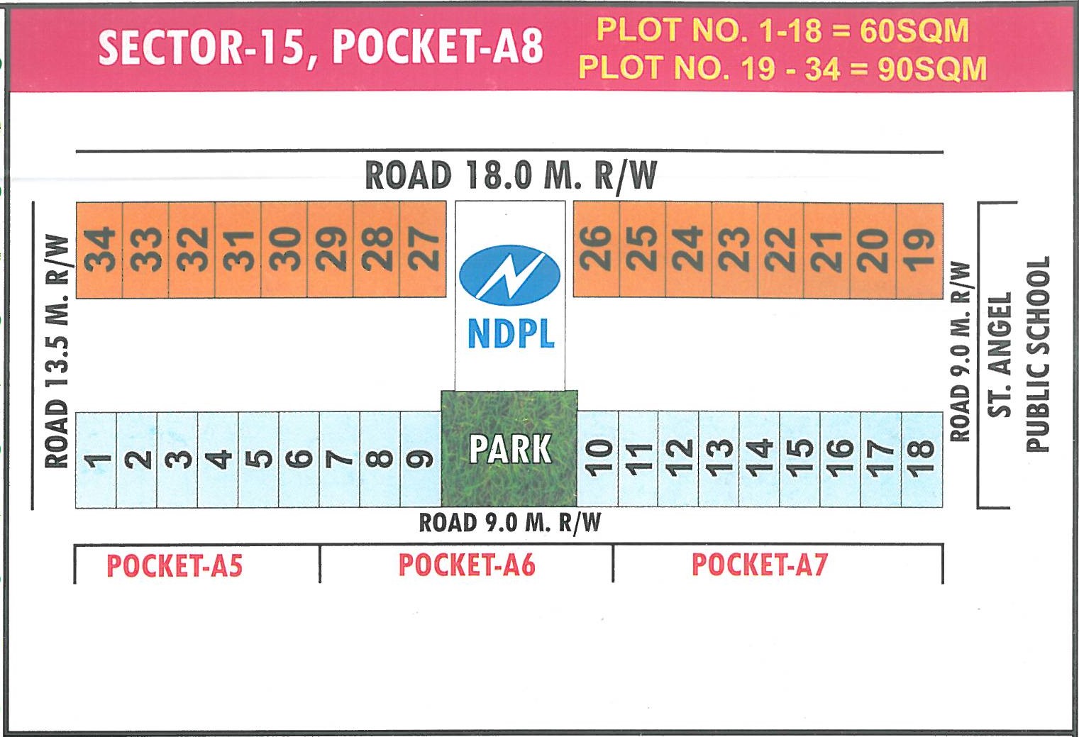 Pocket A8 pocket layout map