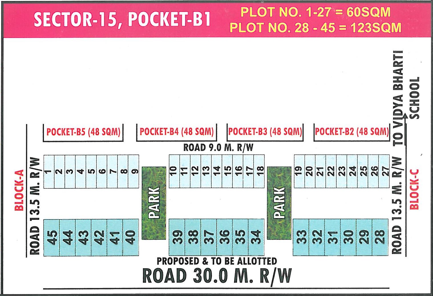 Pocket B1 pocket layout map