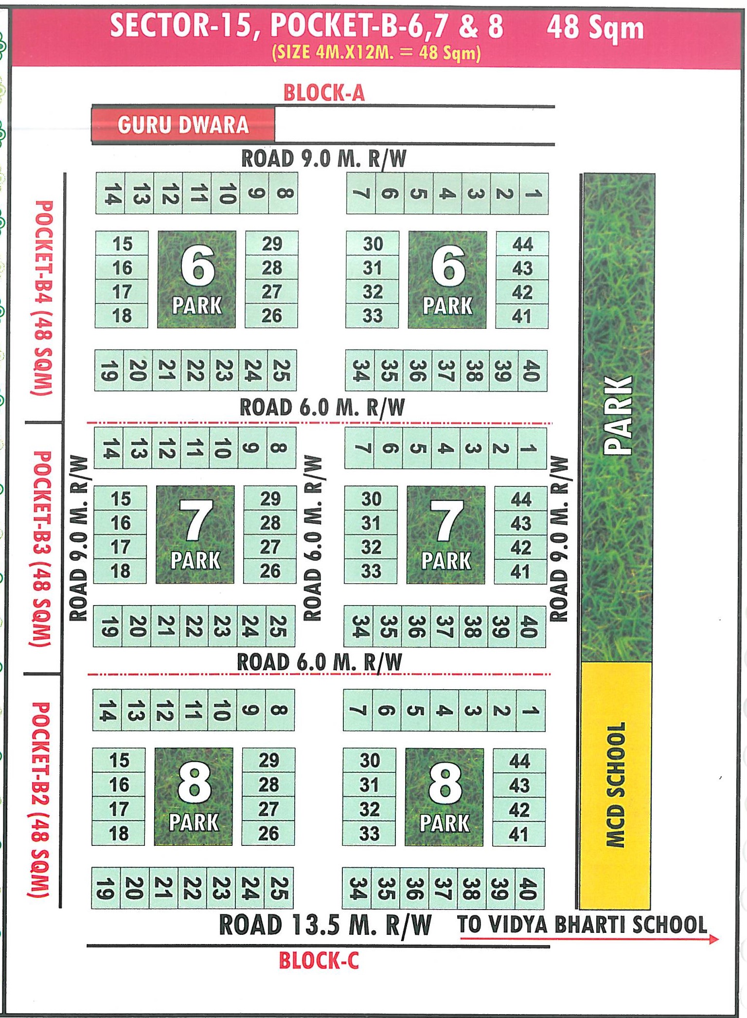 Pocket B6 pocket layout map