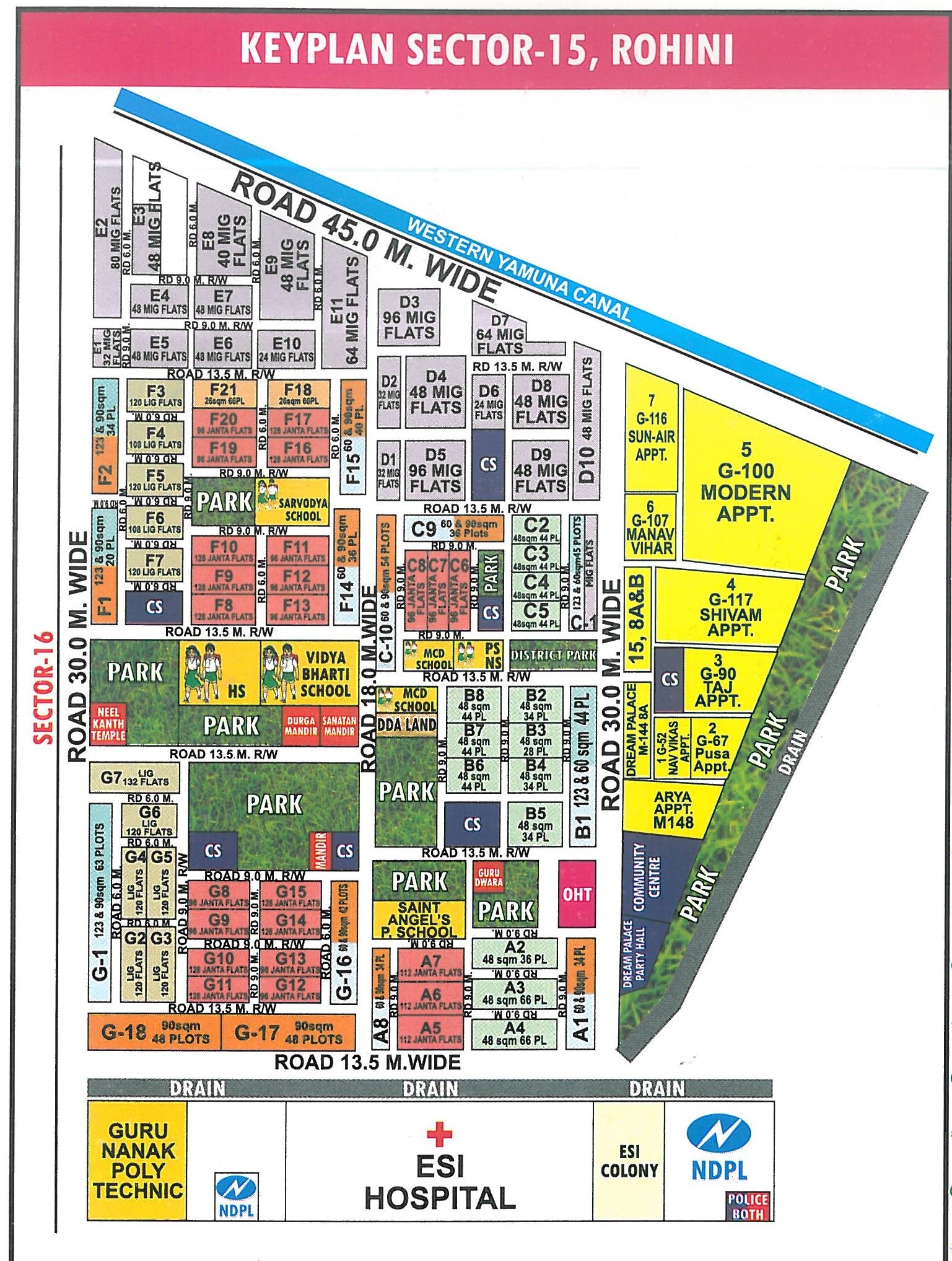 Sector 15 Rohini layout map - plot pocket plan